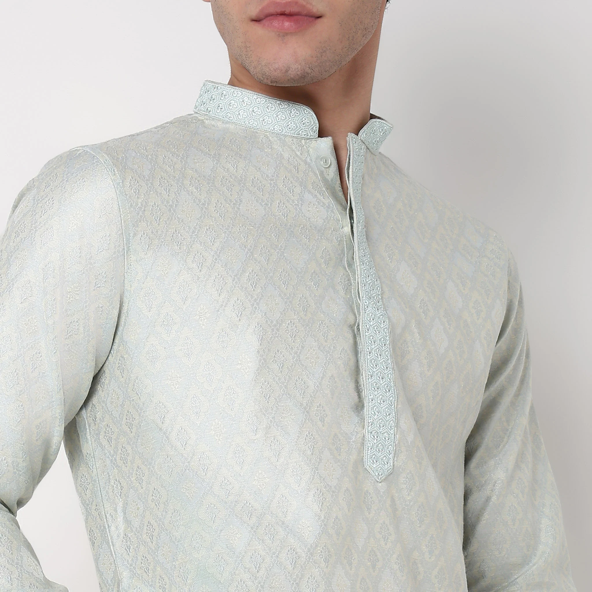 Jacquard Long Kurta - Image 4