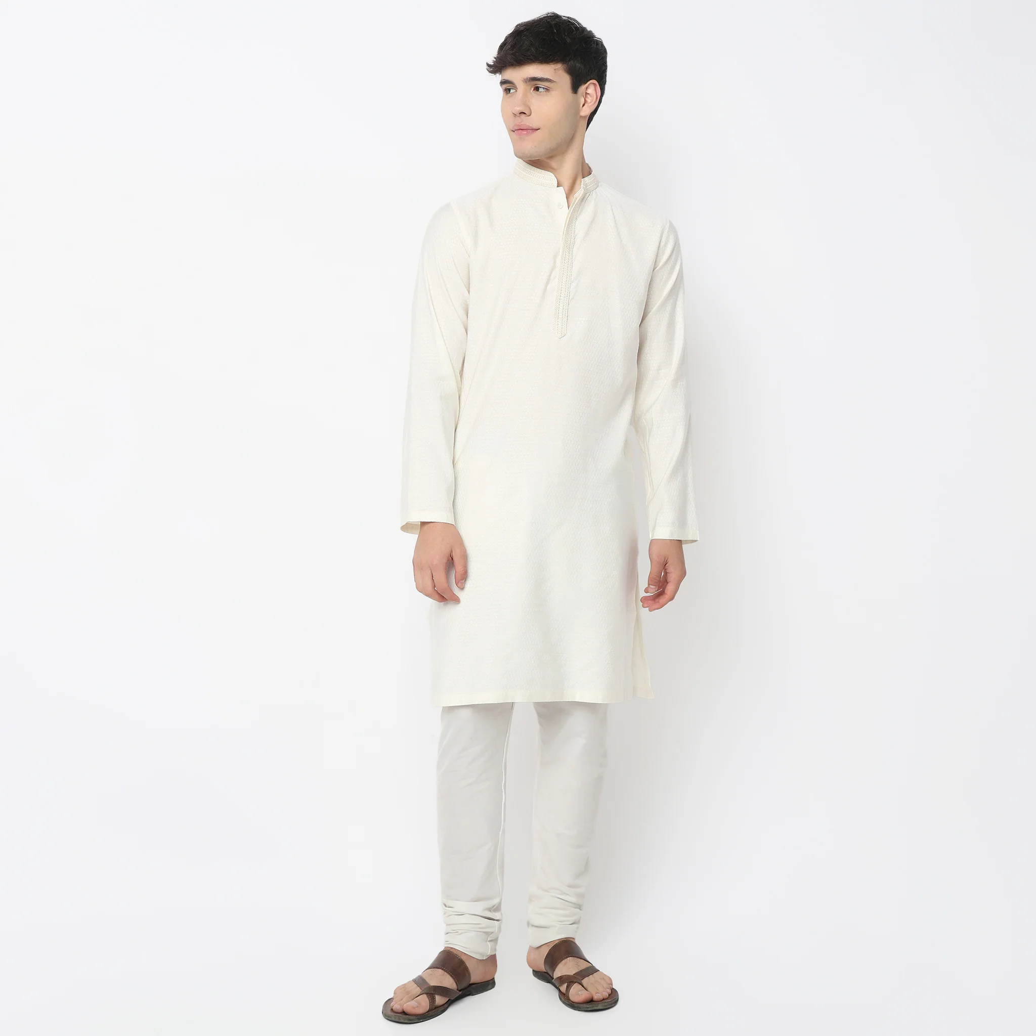 Jacquard Long Kurta - Image 2