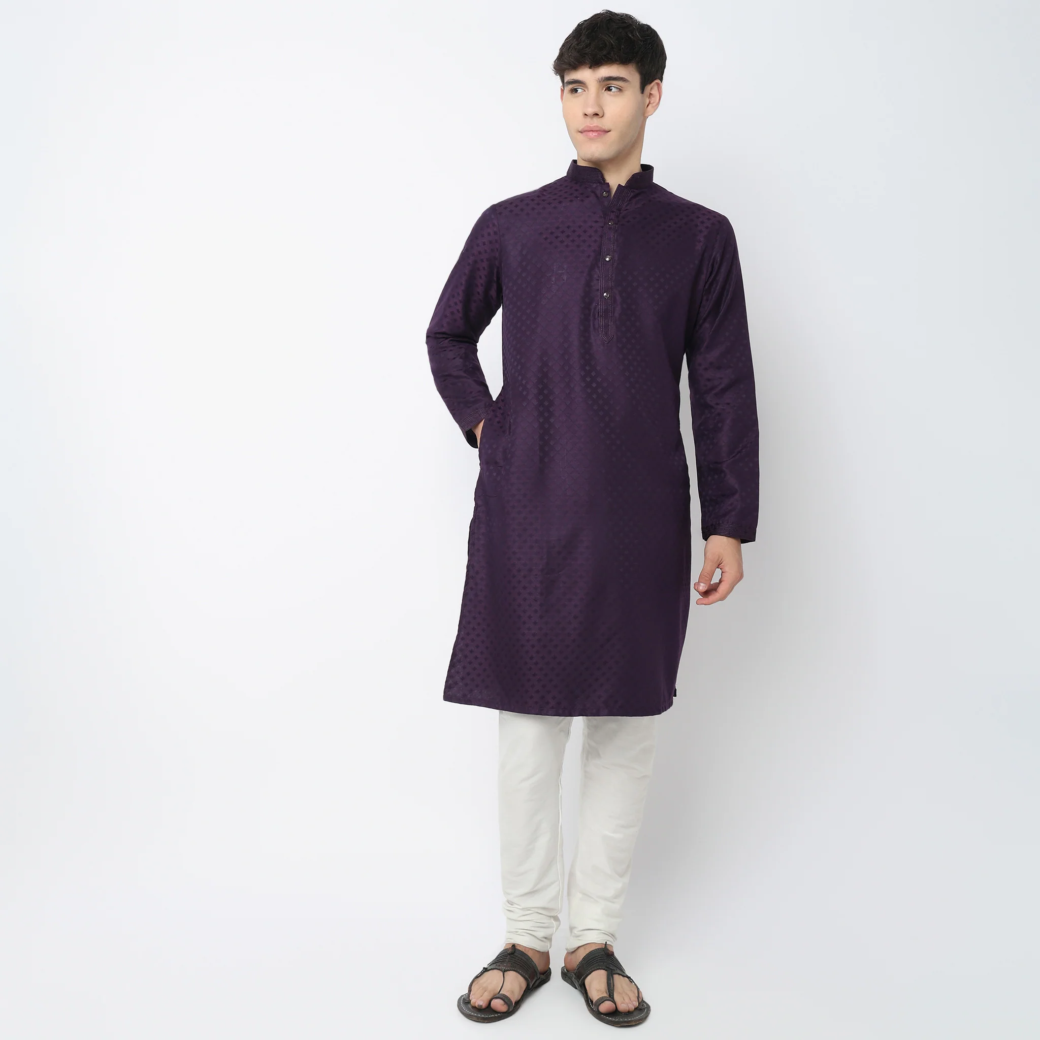 Jacquard Long Kurta - Image 6