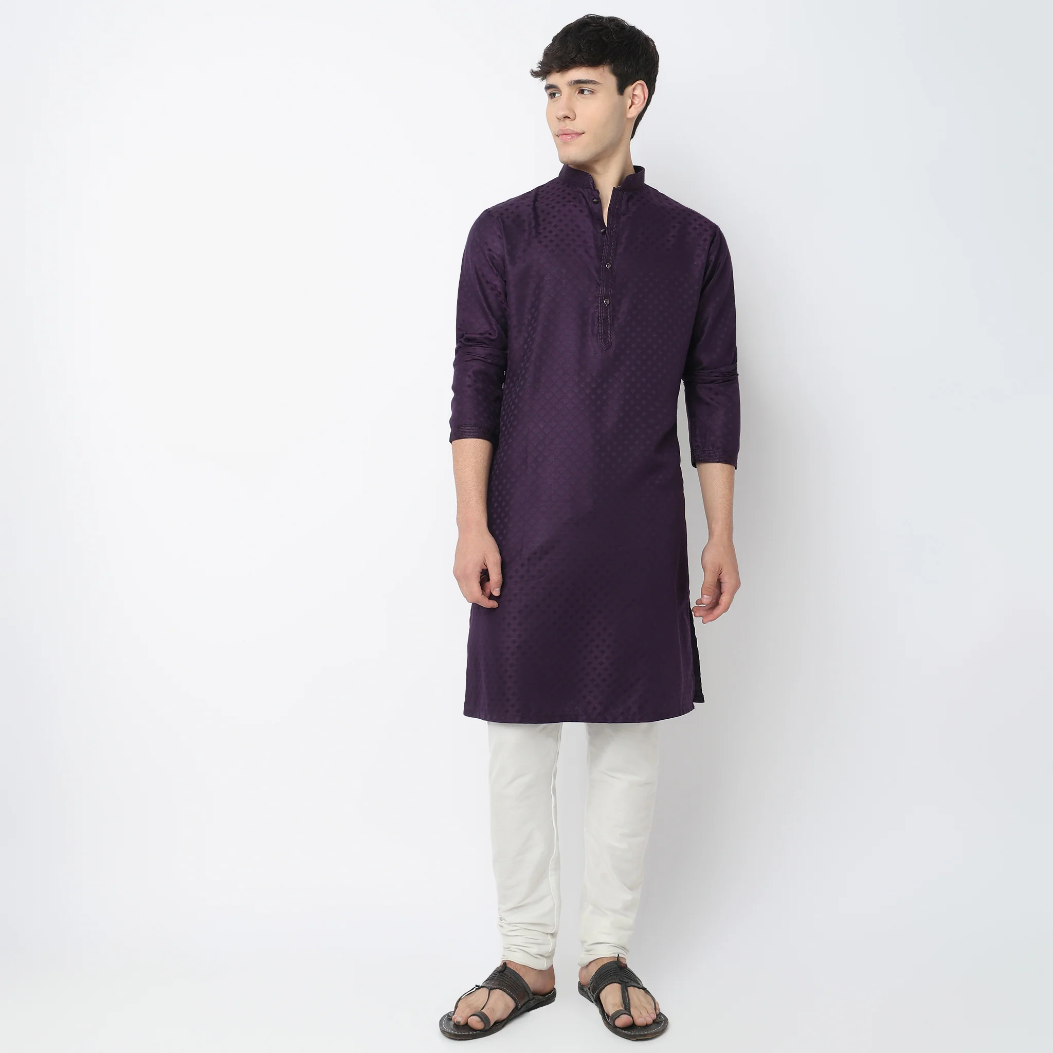 Jacquard Long Kurta - Image 7