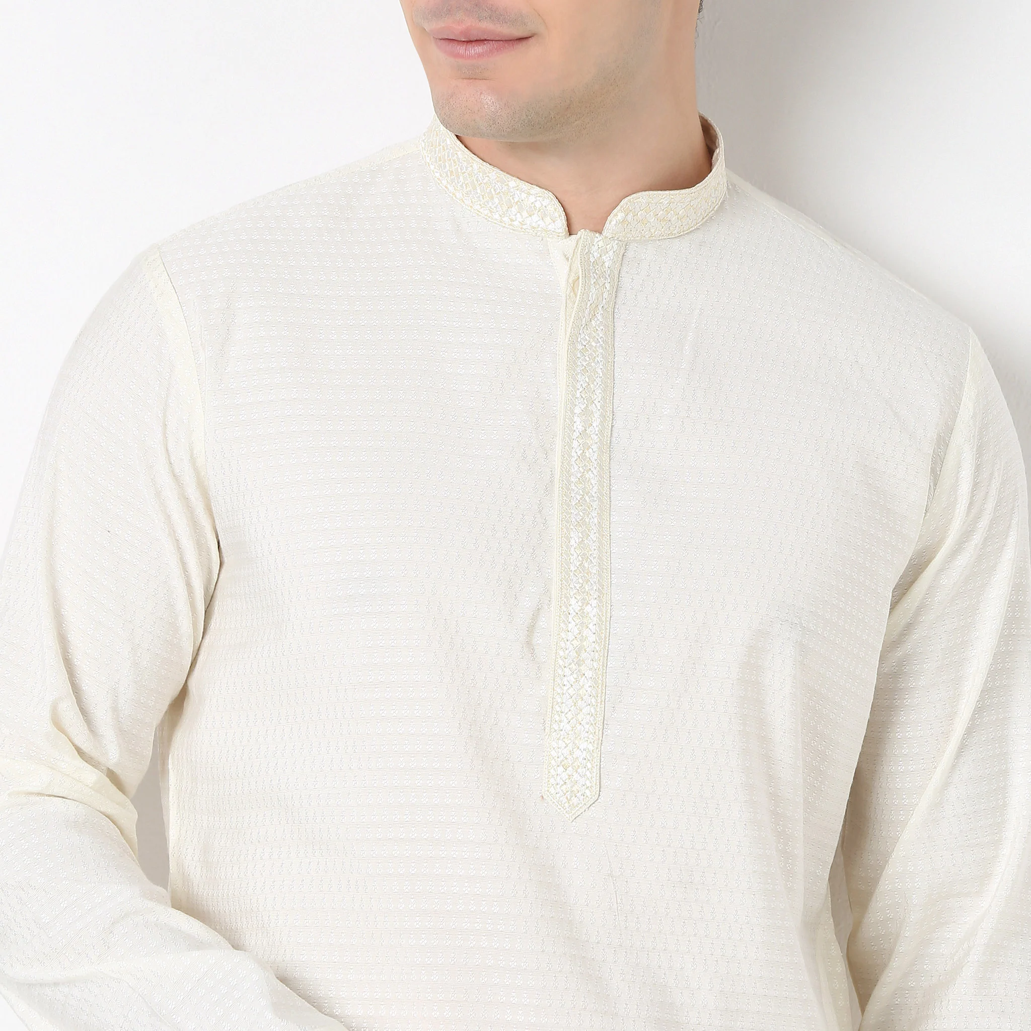 Jacquard Straight Long Kurta - Image 5
