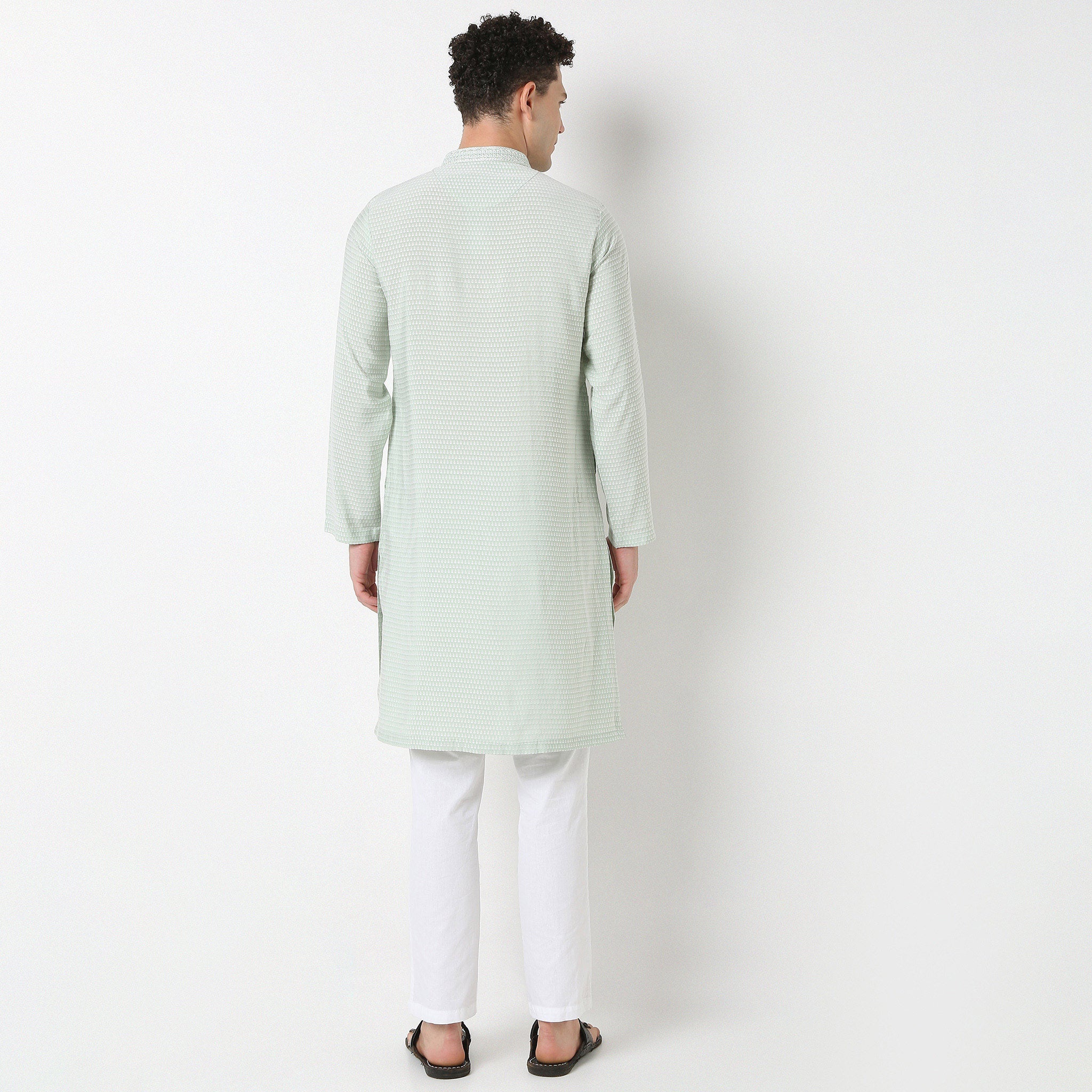 Jacquard Straight Long Kurta - Image 8