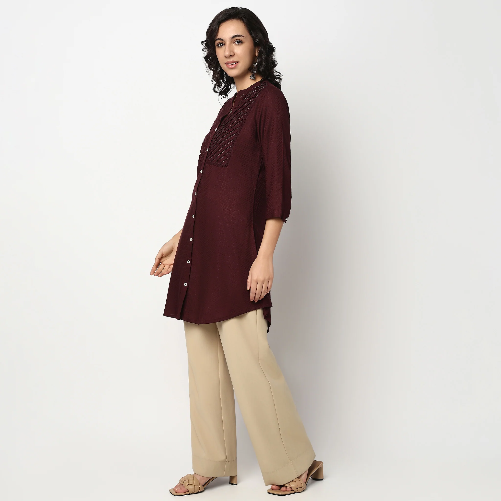 Band Collar Straight Fit Kurta - Image 5