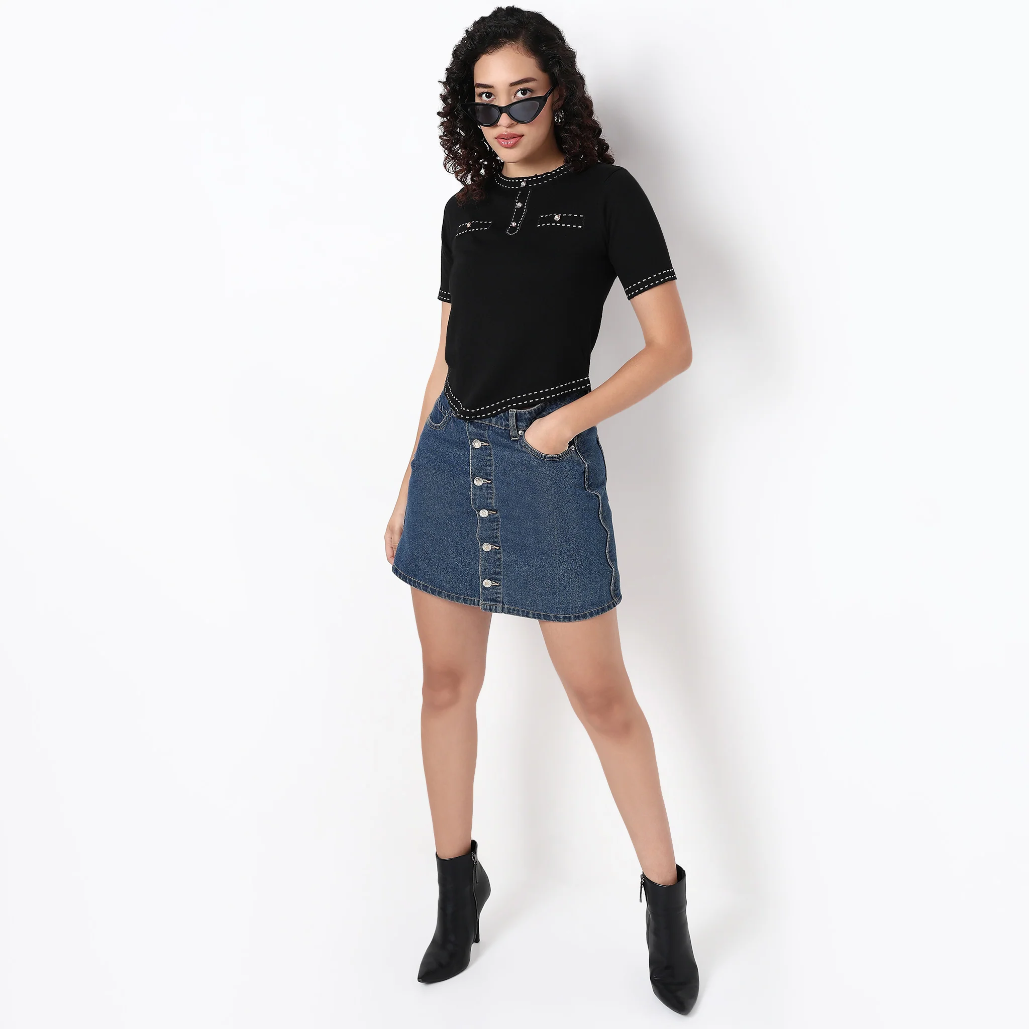 Solid Cropped T-Shirt