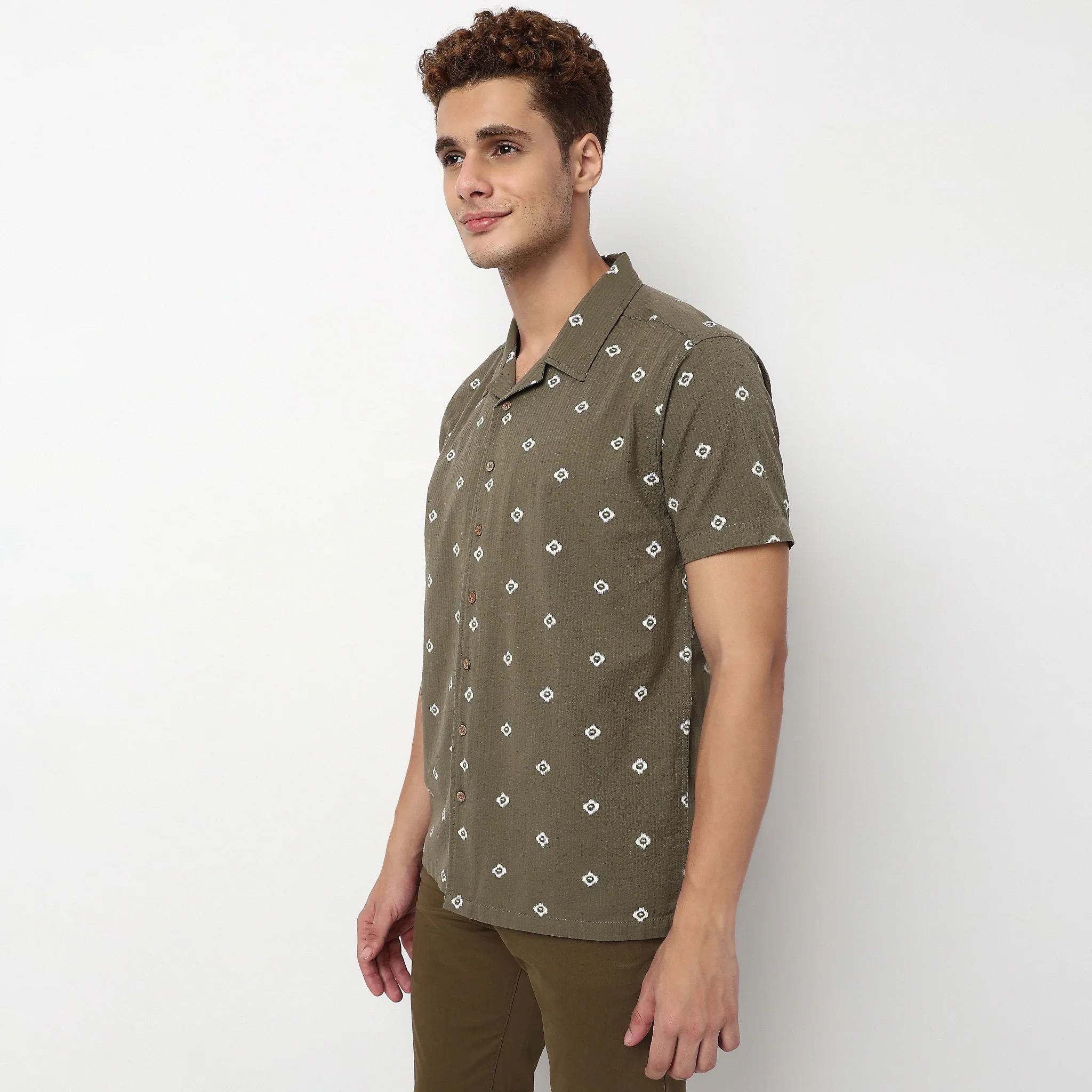 Knitted Cotton Cuban Printed Shirt - Image 5
