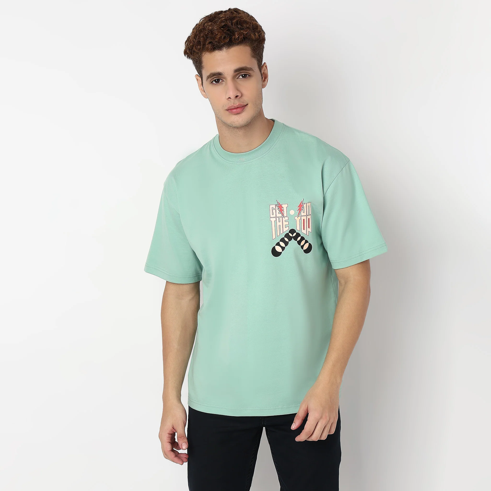 Oversize Cotton Graphic Karaoke T-Shirt - Image 2