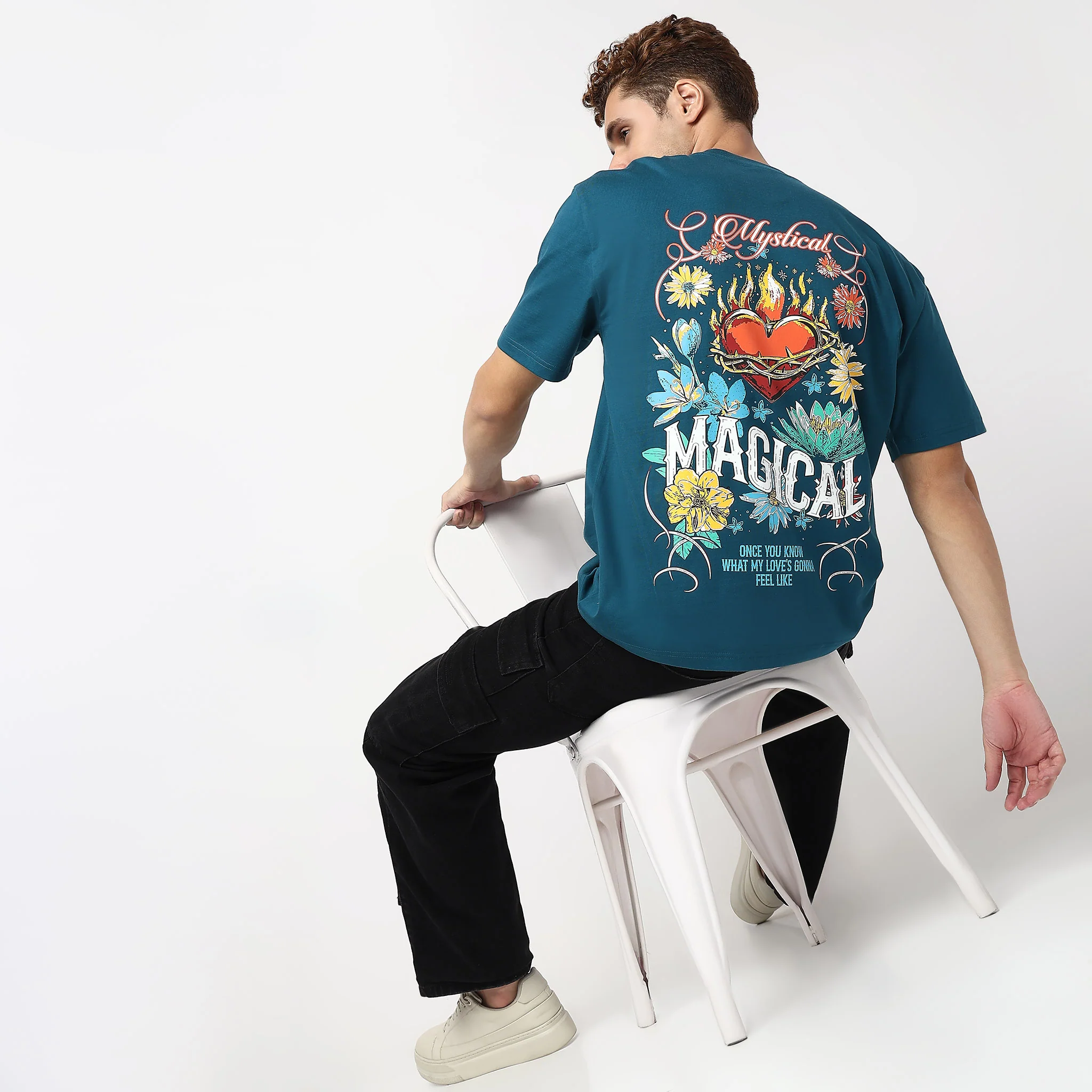 Oversize Cotton Graphic Karaoke T-Shirt