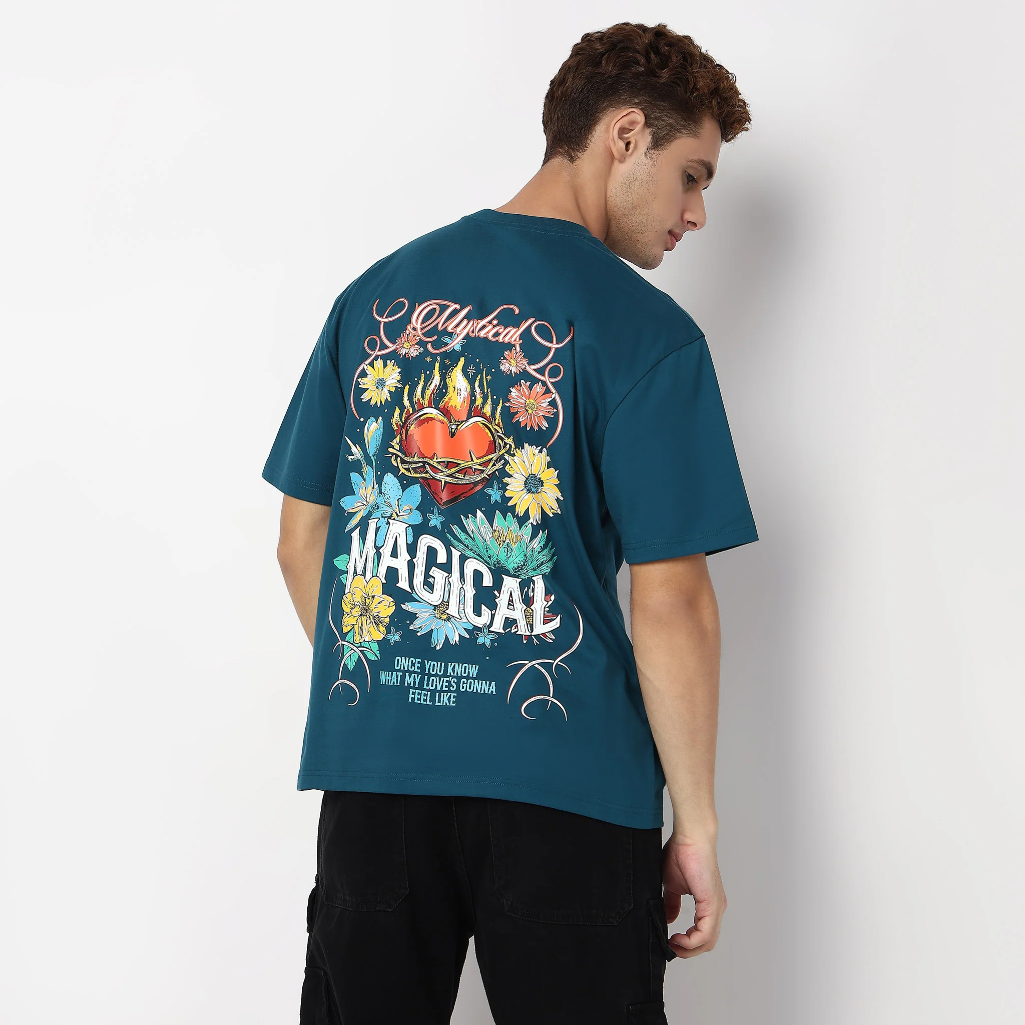 Oversize Cotton Graphic Karaoke T-Shirt - Image 3