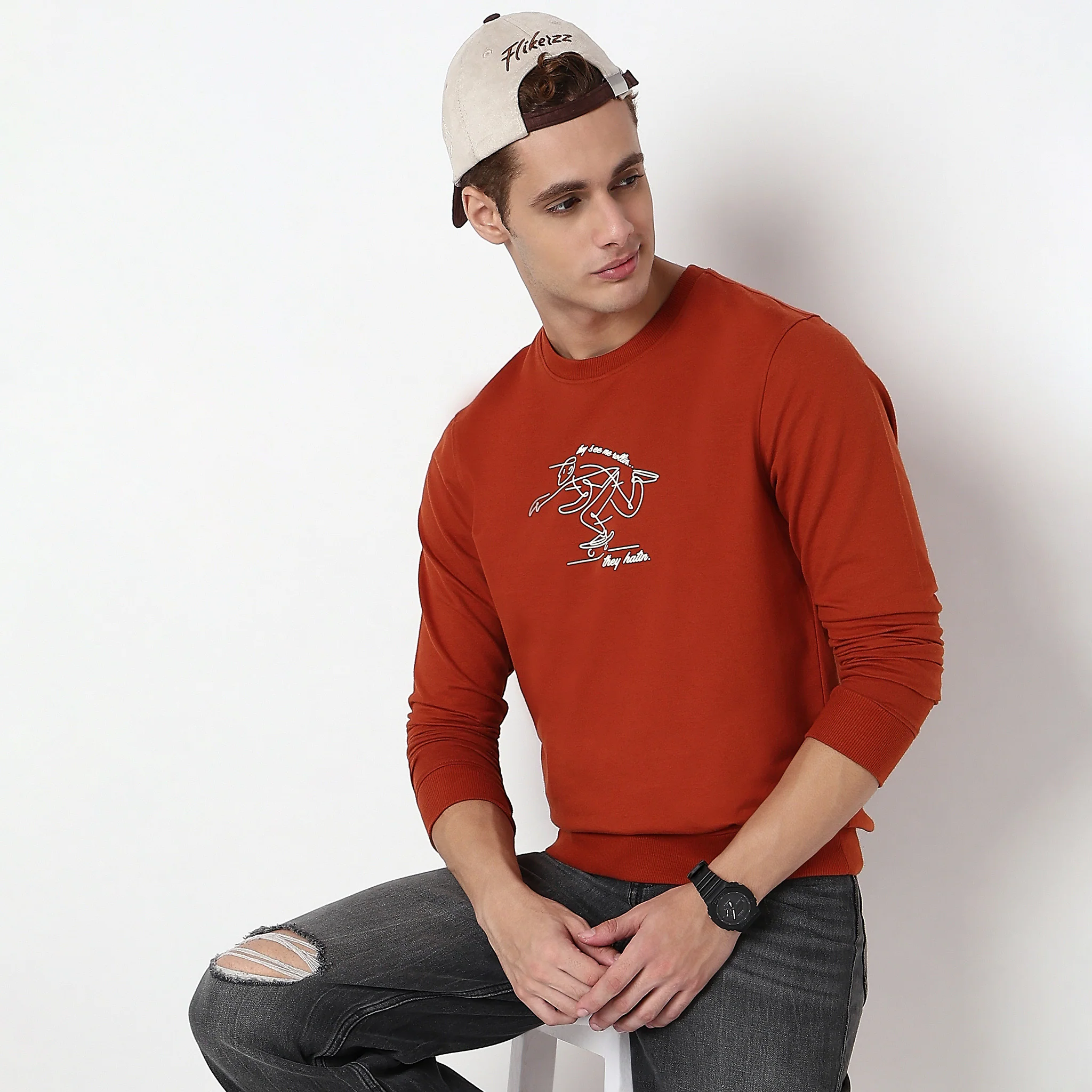 Graphic Cotton Popover Sweat Tee - Image 5