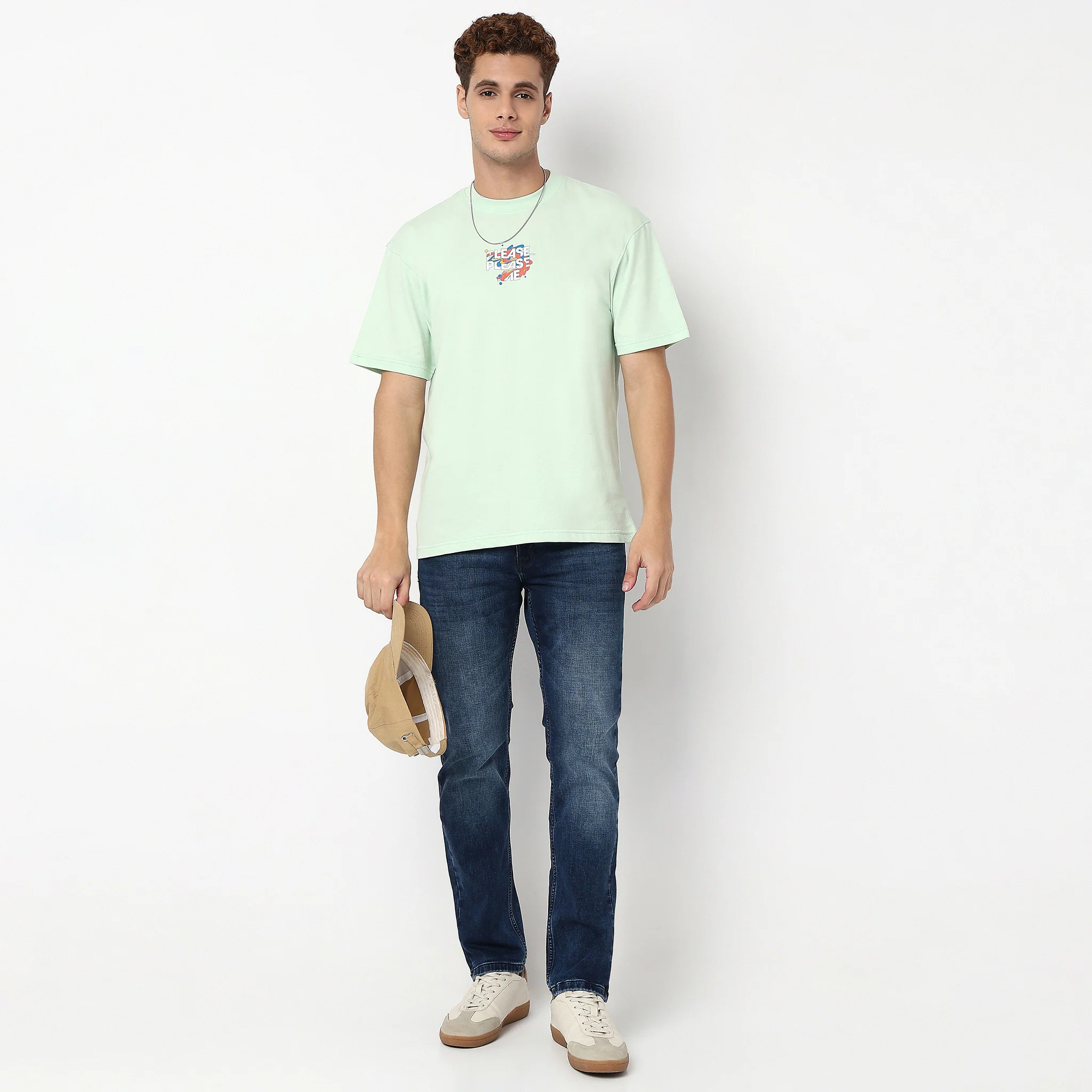 Oversize Slogan Graphic Cotton T-Shirt