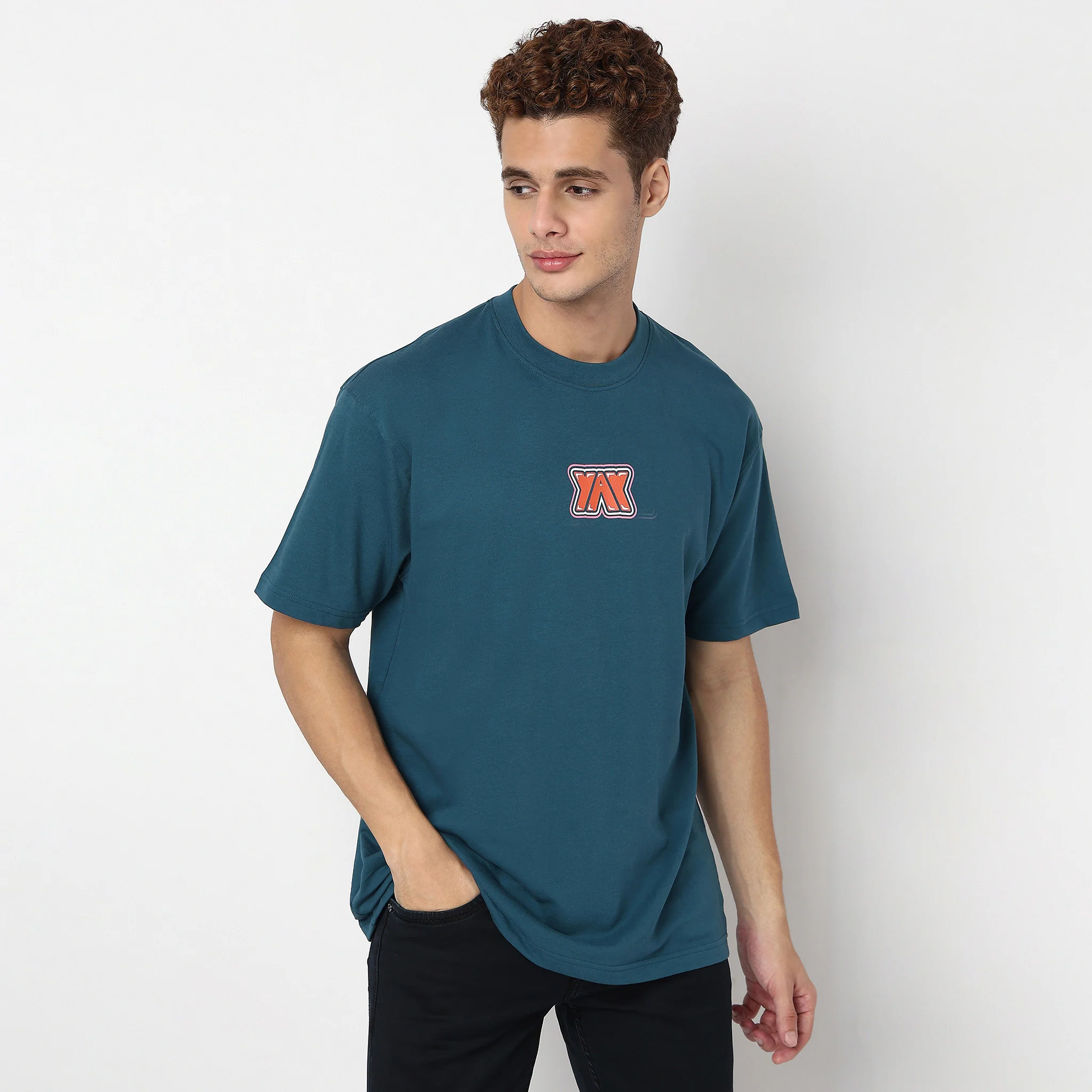 Oversize Slogan Graphic Cotton T-Shirt - Image 2