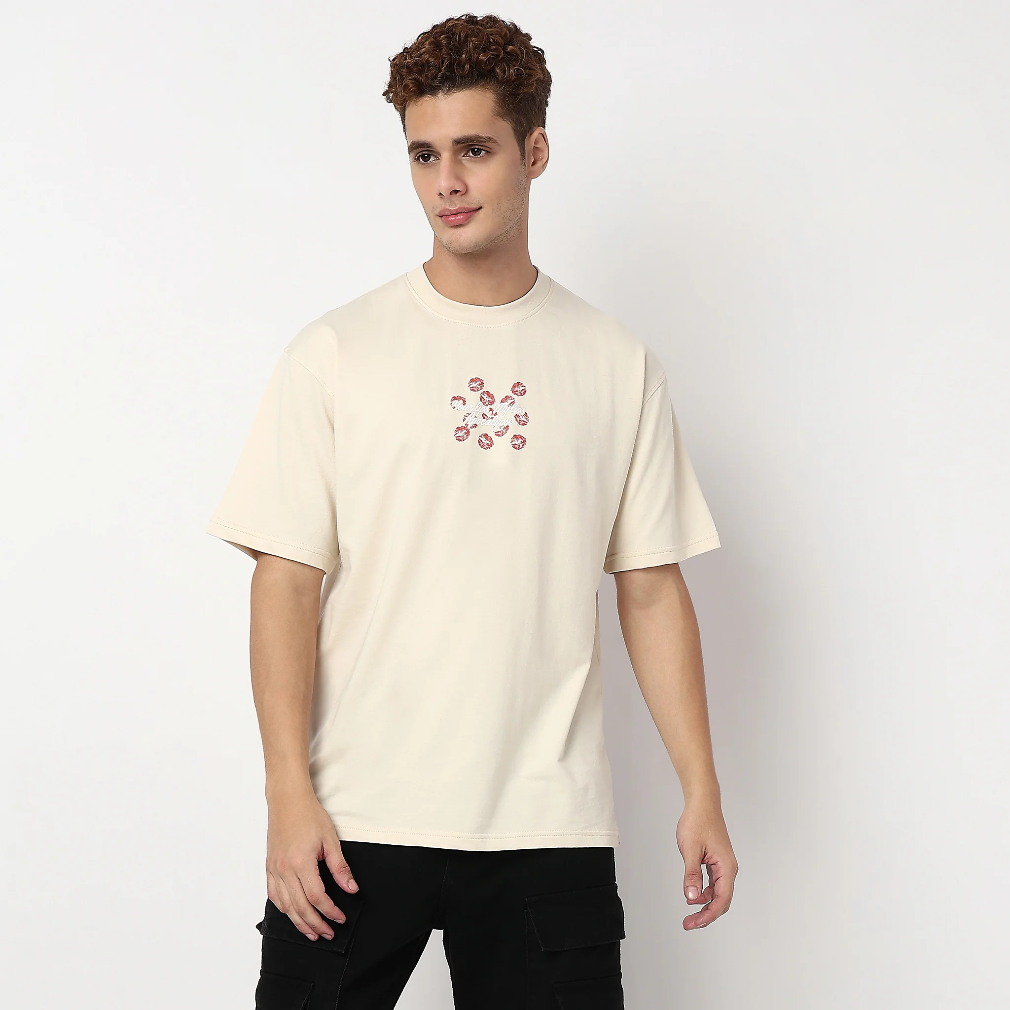 Oversize Slogan Graphic Cotton T-Shirt - Image 2