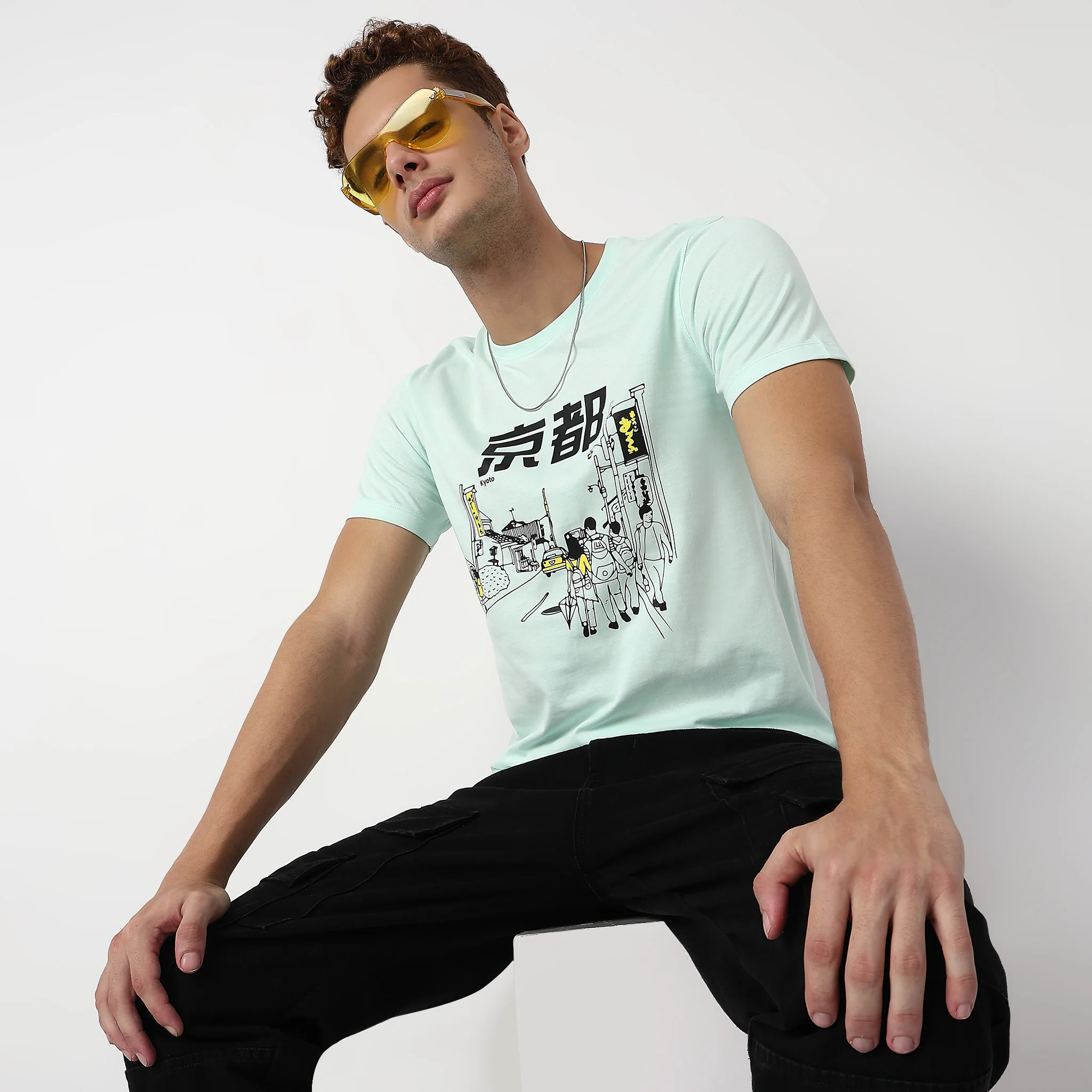 Knitted Graphic Cotton T-Shirt