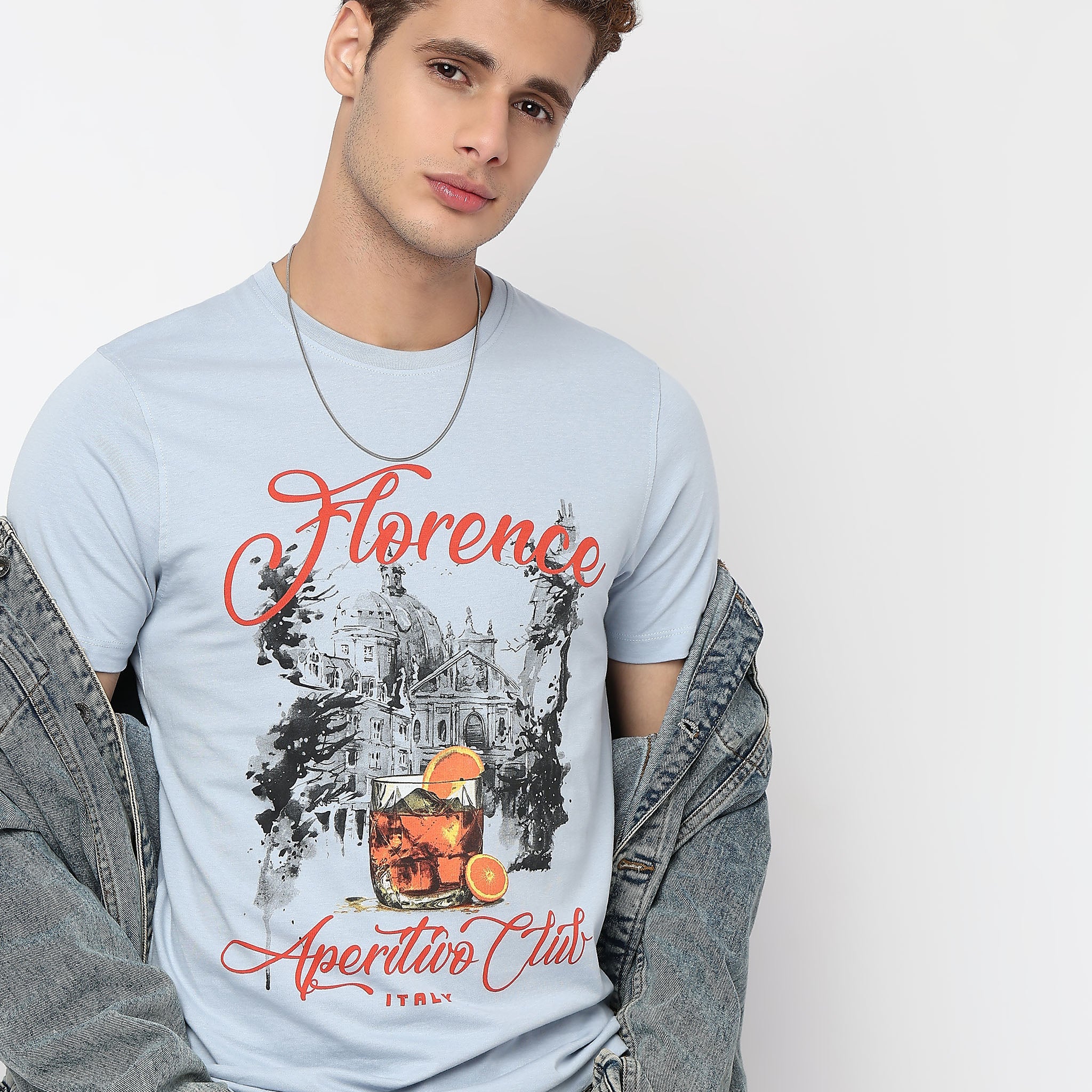 Knitted Graphic Cotton T-Shirt