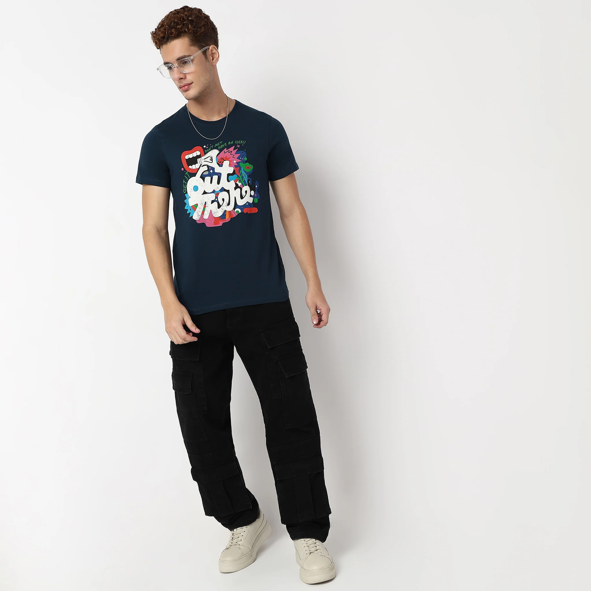 Knitted Graphic Cotton T-Shirt