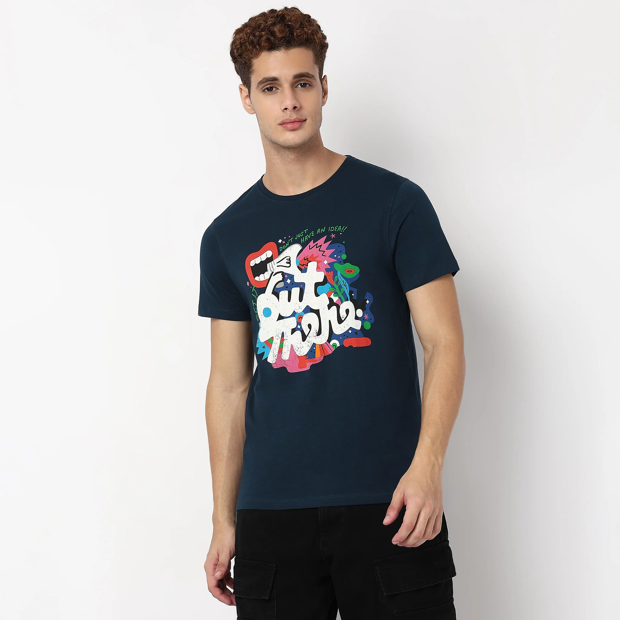 Knitted Graphic Cotton T-Shirt - Image 2