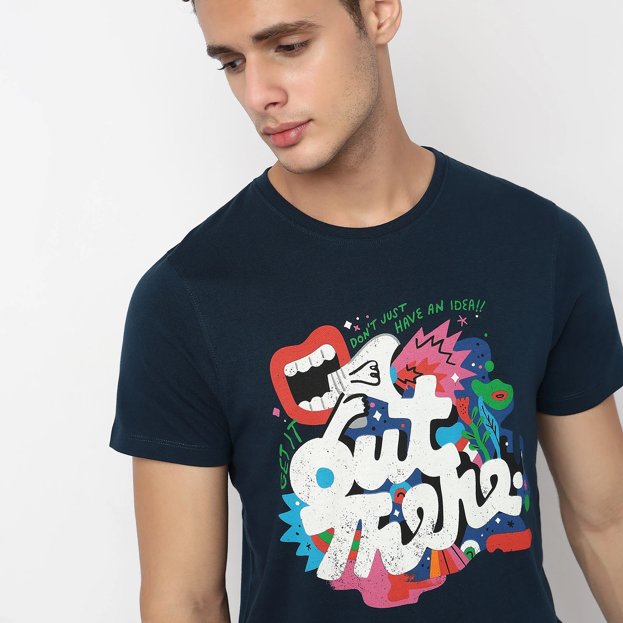 Knitted Graphic Cotton T-Shirt - Image 4