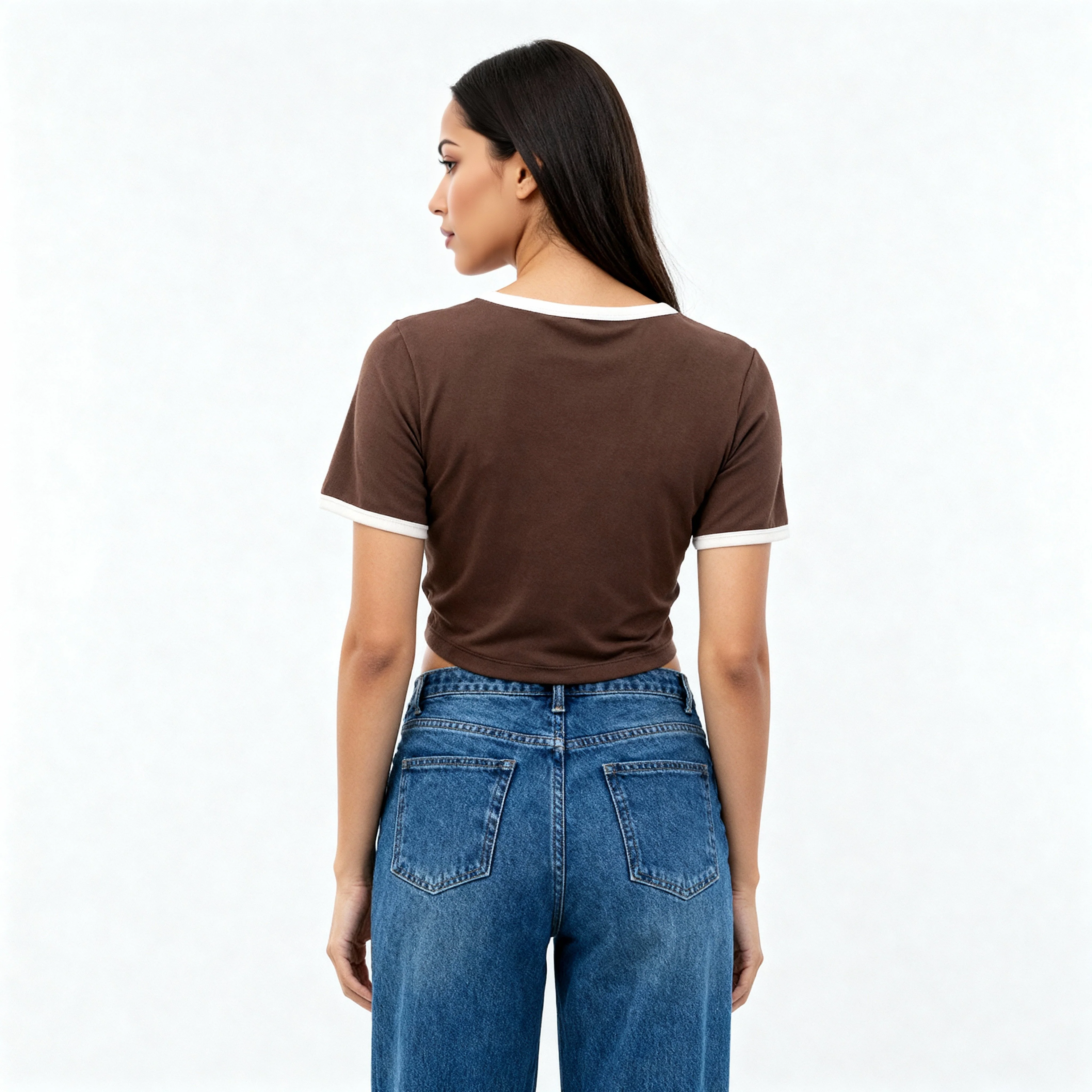 Knitted Graphic Cropped T-Shirt - Image 3