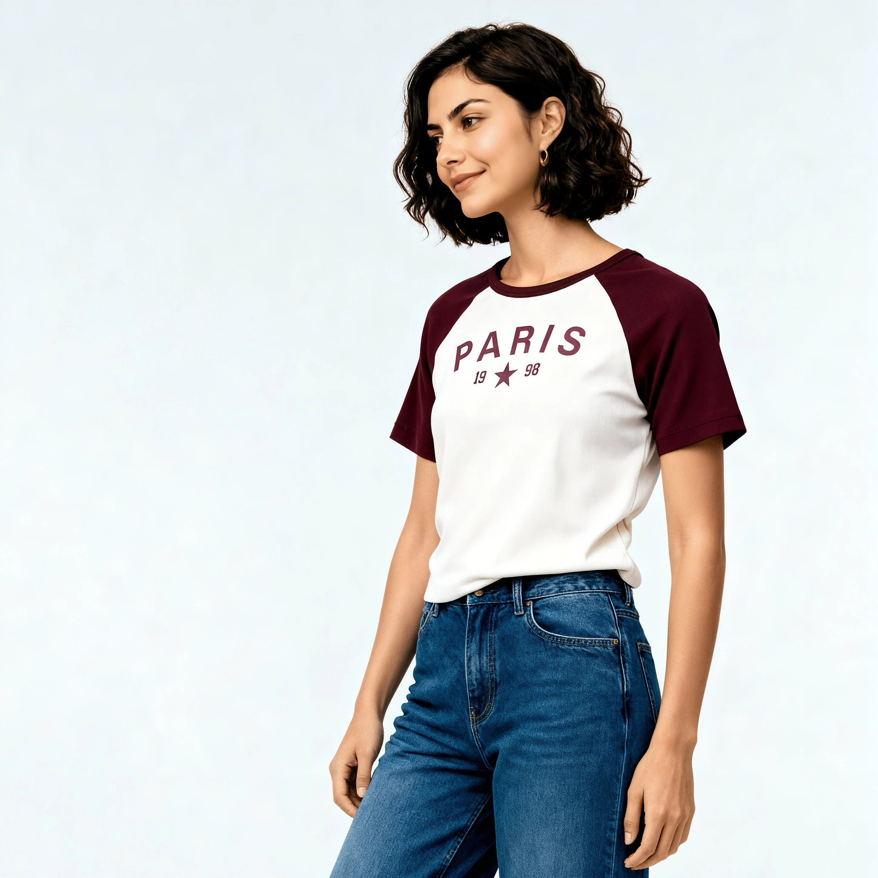 Knitted Graphic Cropped T-Shirt - Image 5