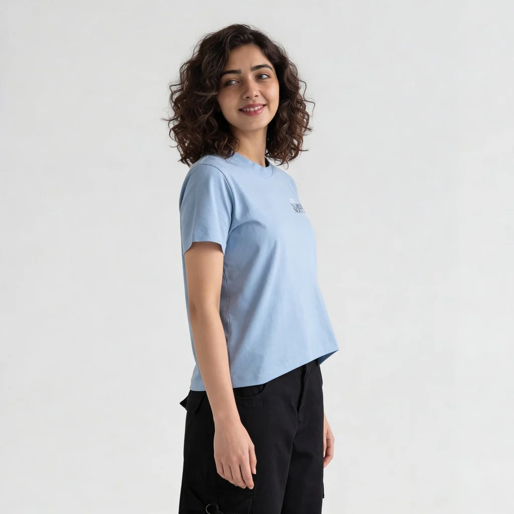 Knitted Graphic Slim Fit Crop T-Shirt - Image 5