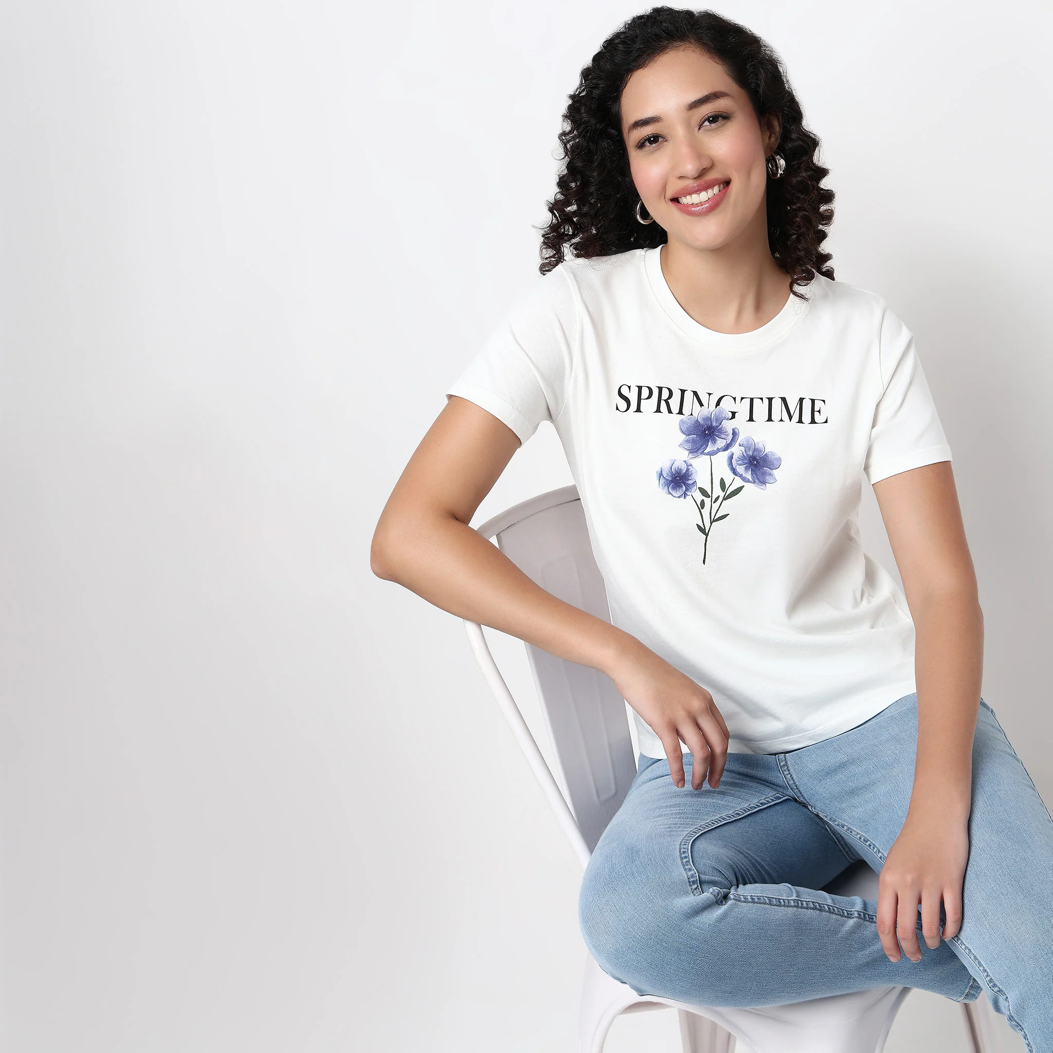 Knitted Cotton Graphic T-Shirt