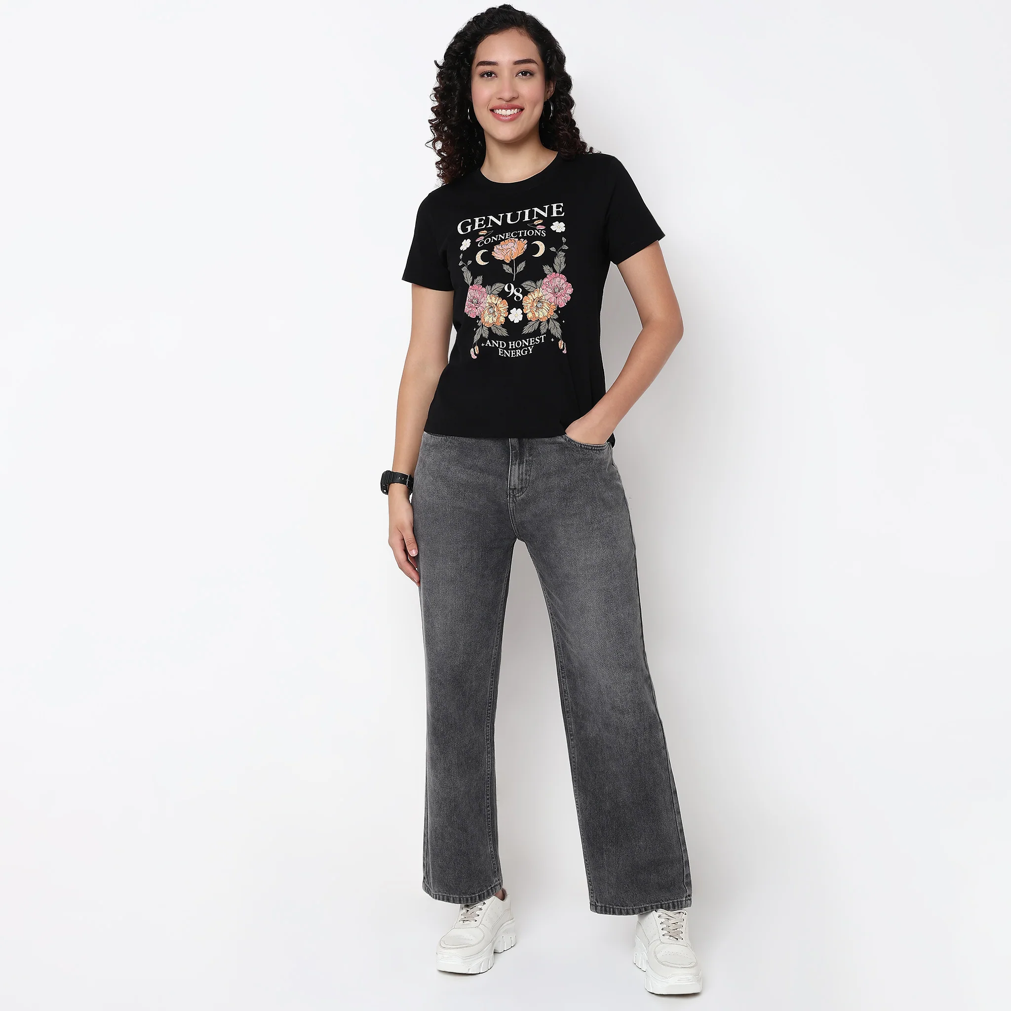Knitted Cotton Graphic T-Shirt - Image 2
