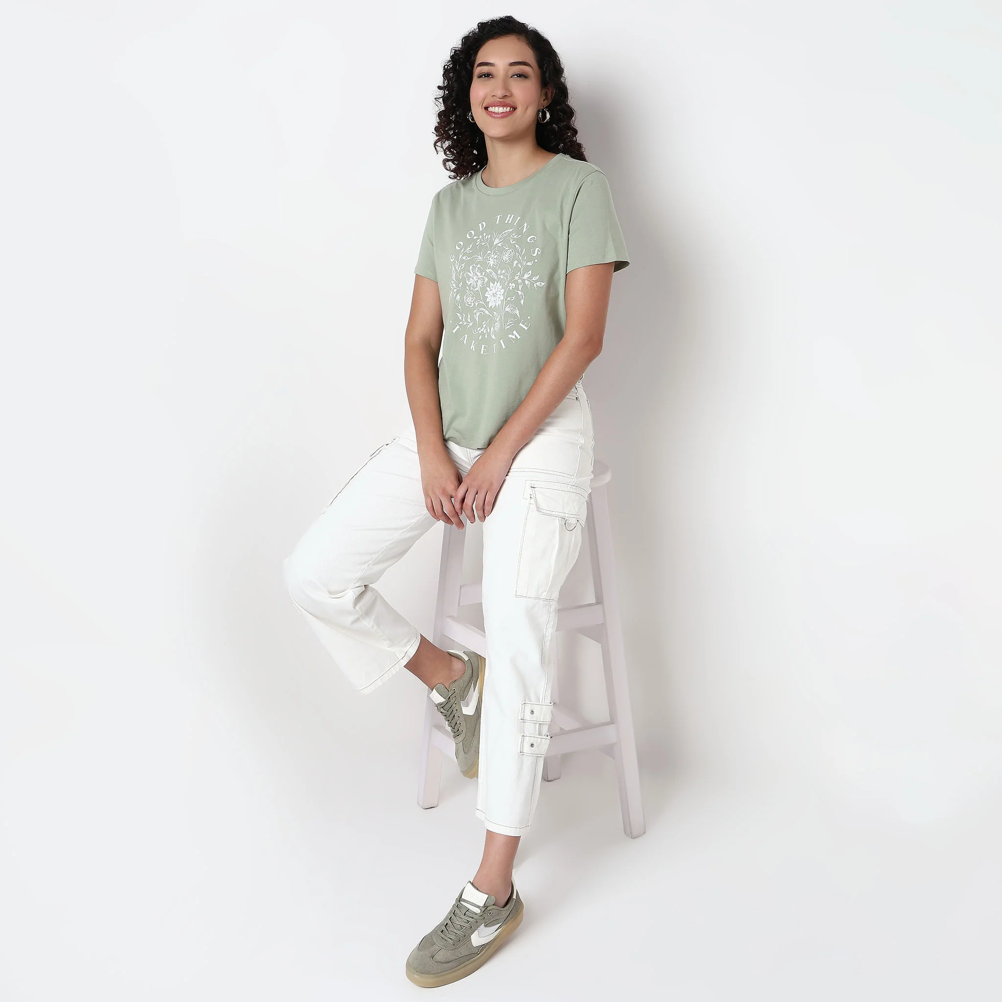 Knitted Cotton Graphic T-Shirt