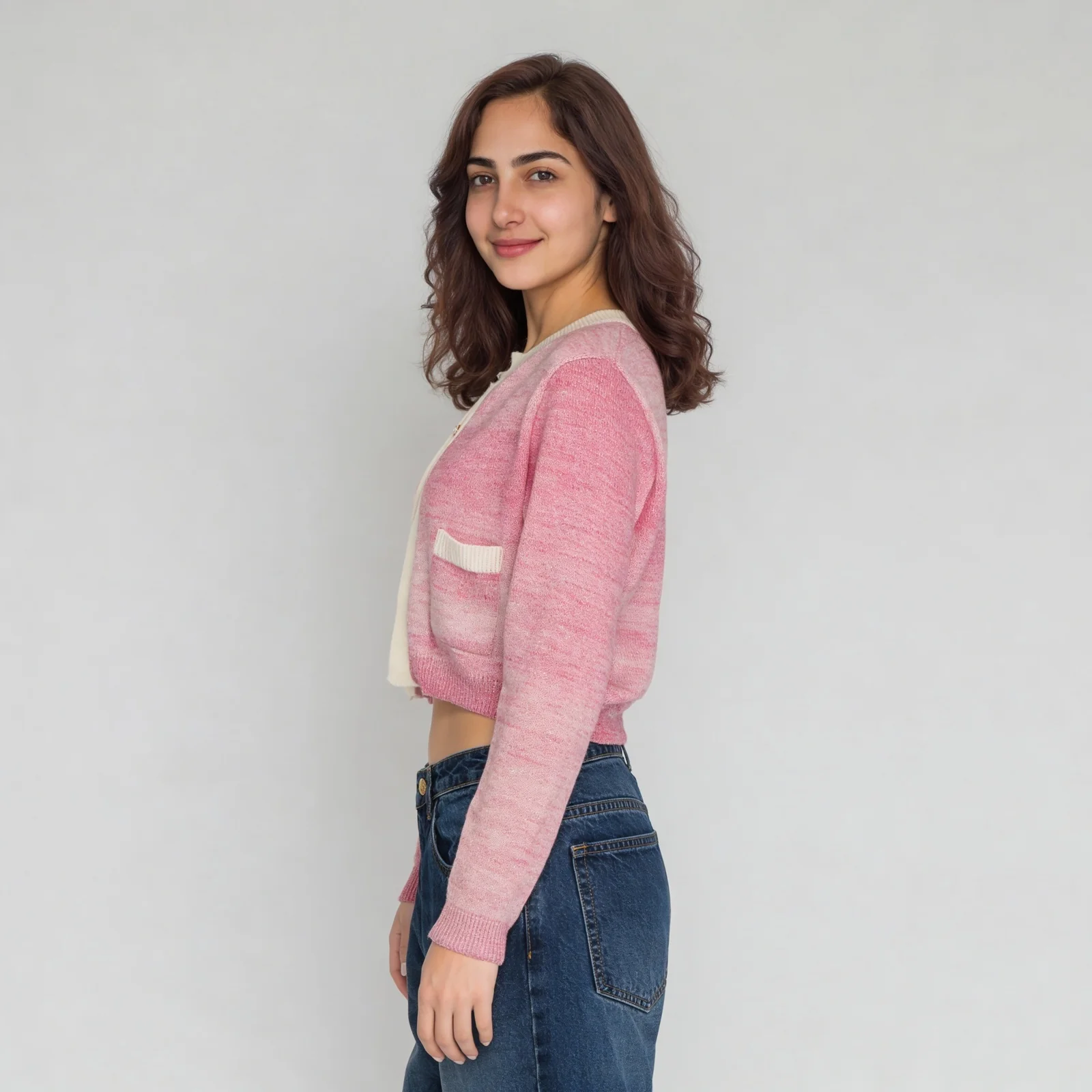 Knitted Ombre Full Sleeve Flat Knit Top - Image 5