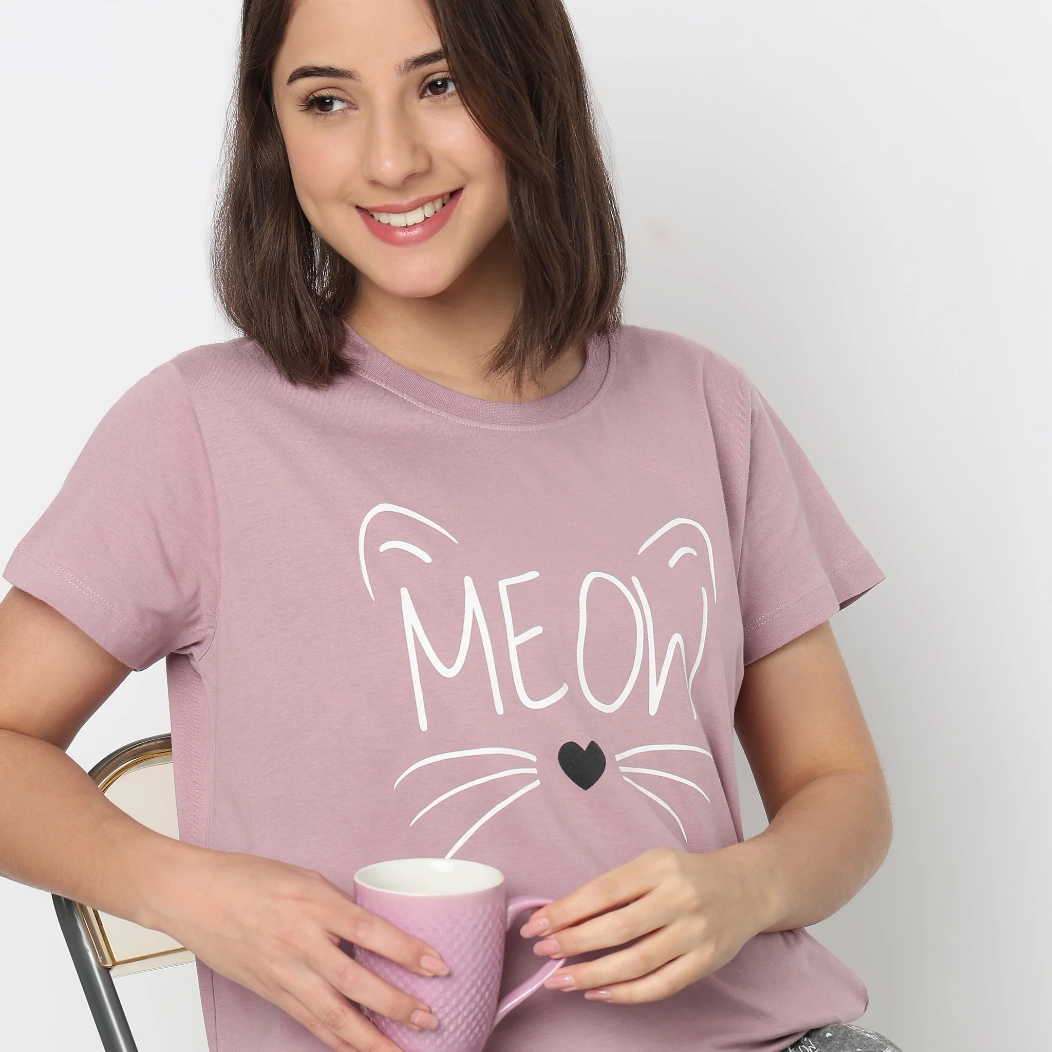 Knitted Printed Lounge T-Shirt - Image 4