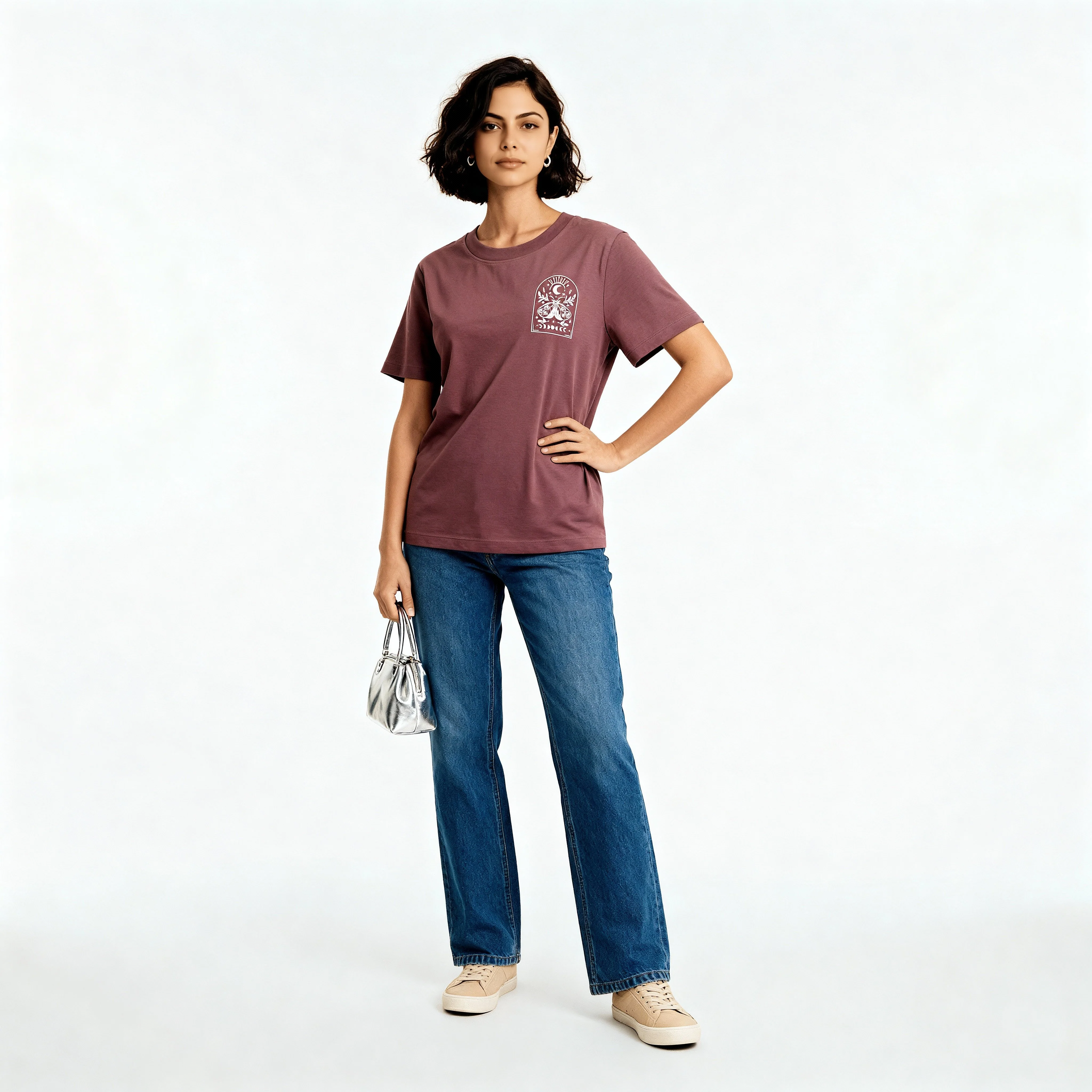 Knitted Printed Slim Fit T-Shirt