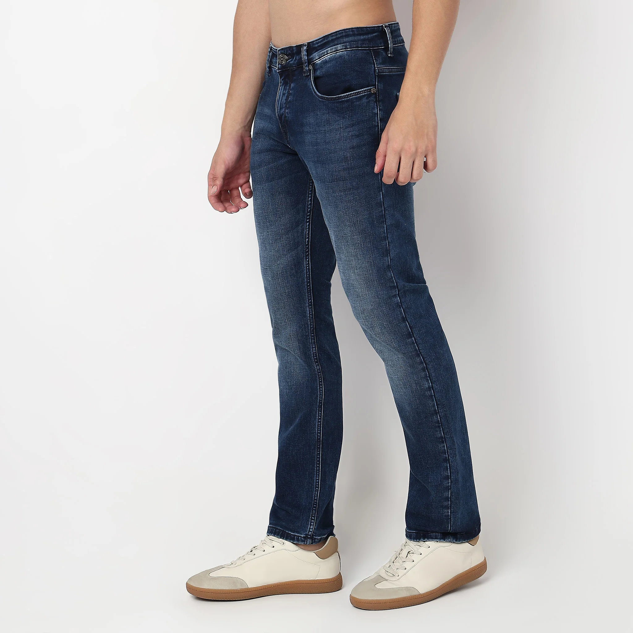 Slub Fabric Stone Wash Jeans - Image 5