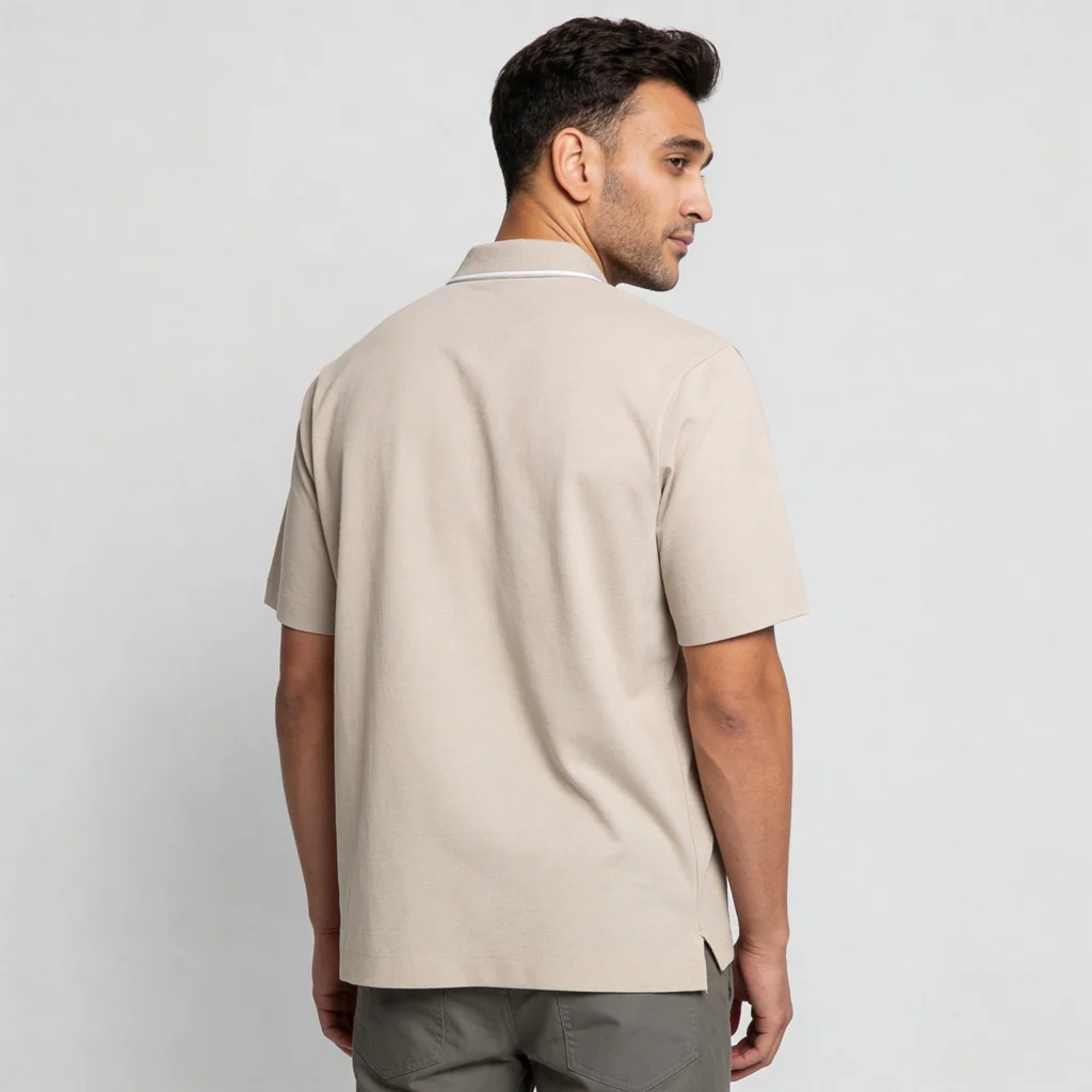 Knitted Solid Air Polo T-Shirt - Image 13