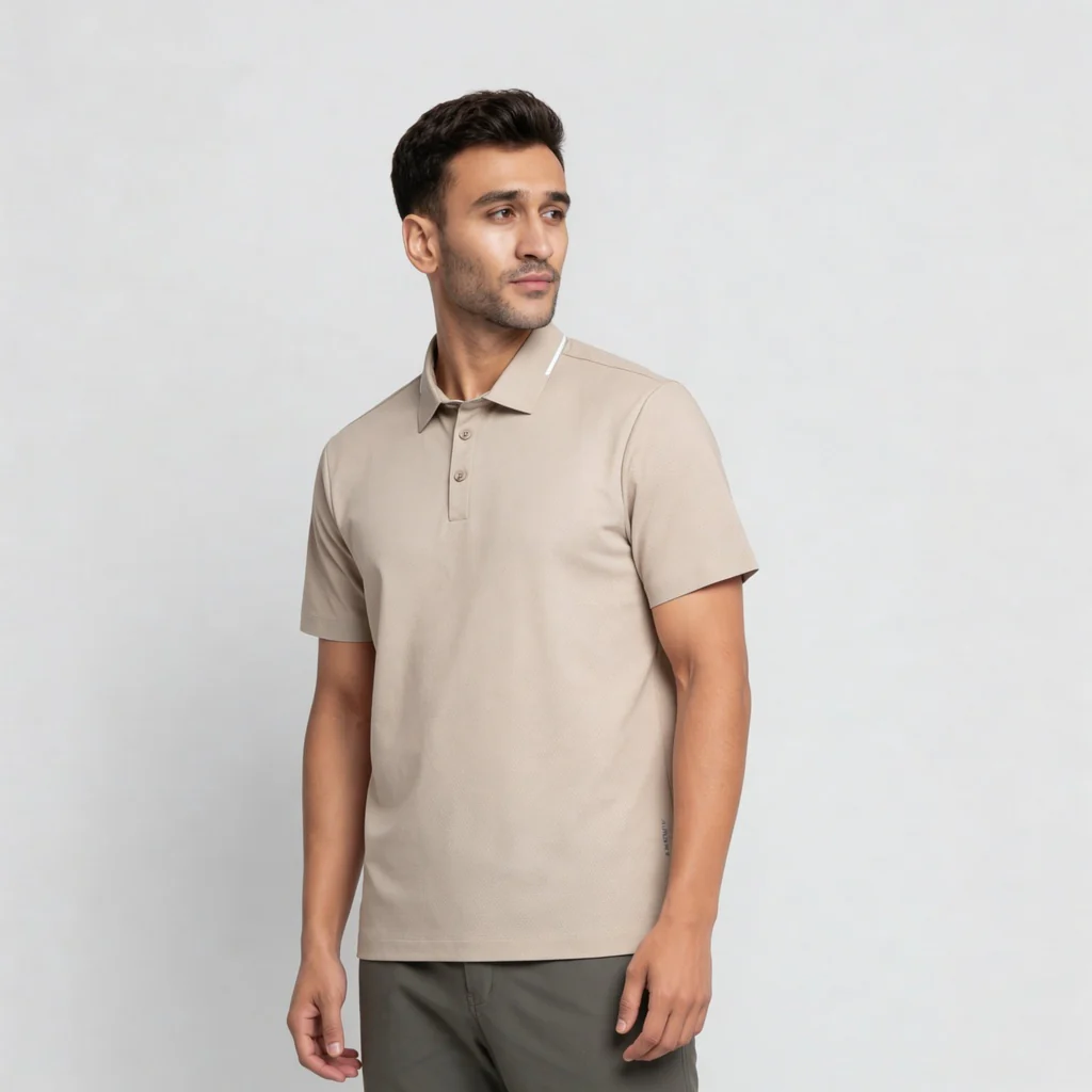 Knitted Solid Air Polo T-Shirt - Image 15