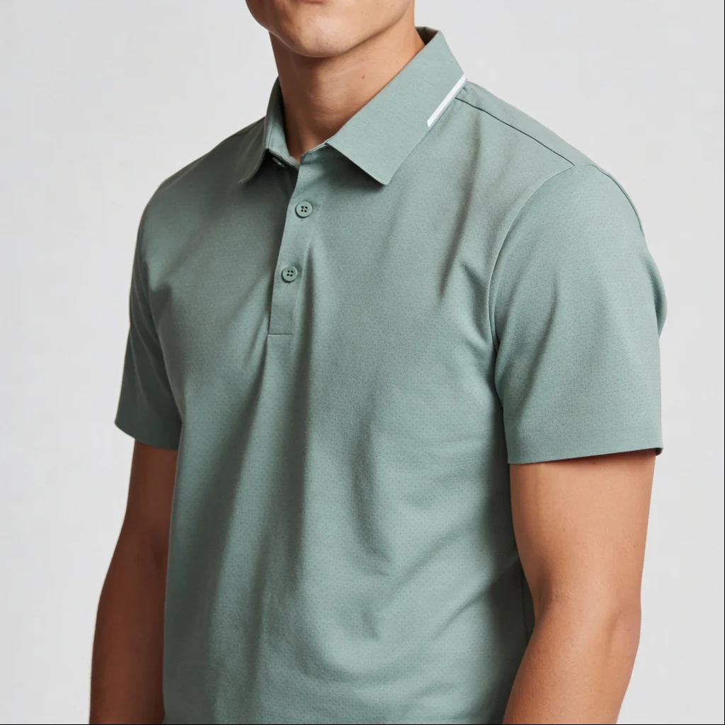 Knitted Solid Air Polo T-Shirt - Image 9
