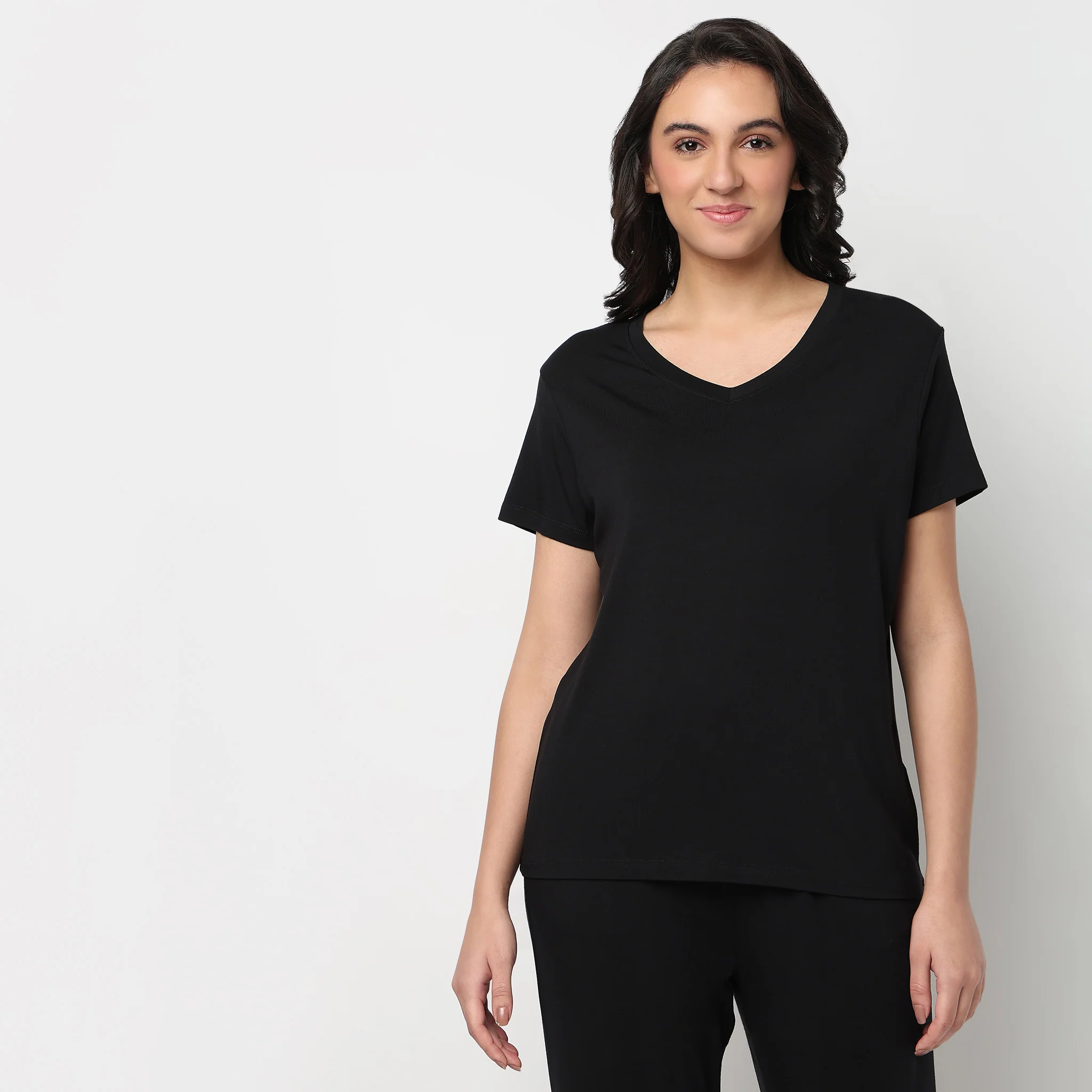 Knitted Solid Lounge T-Shirt - Image 2