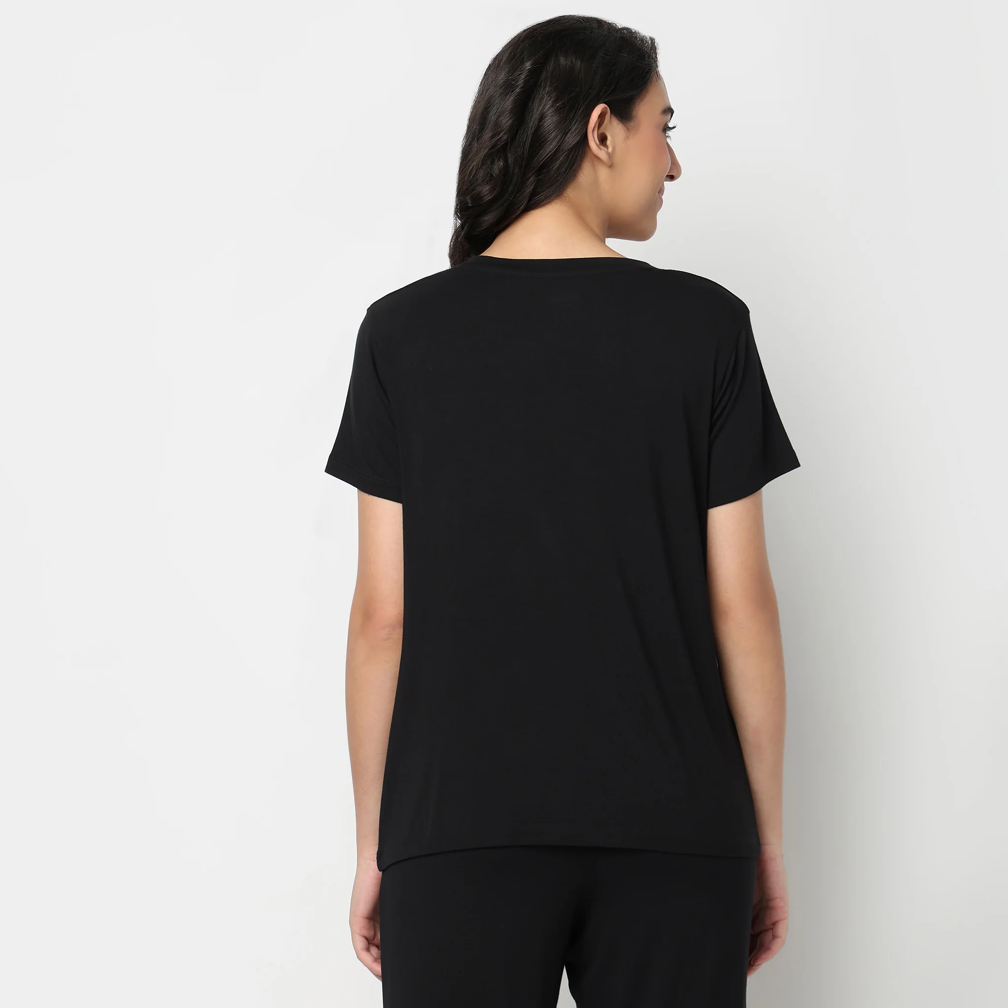 Knitted Solid Lounge T-Shirt - Image 3