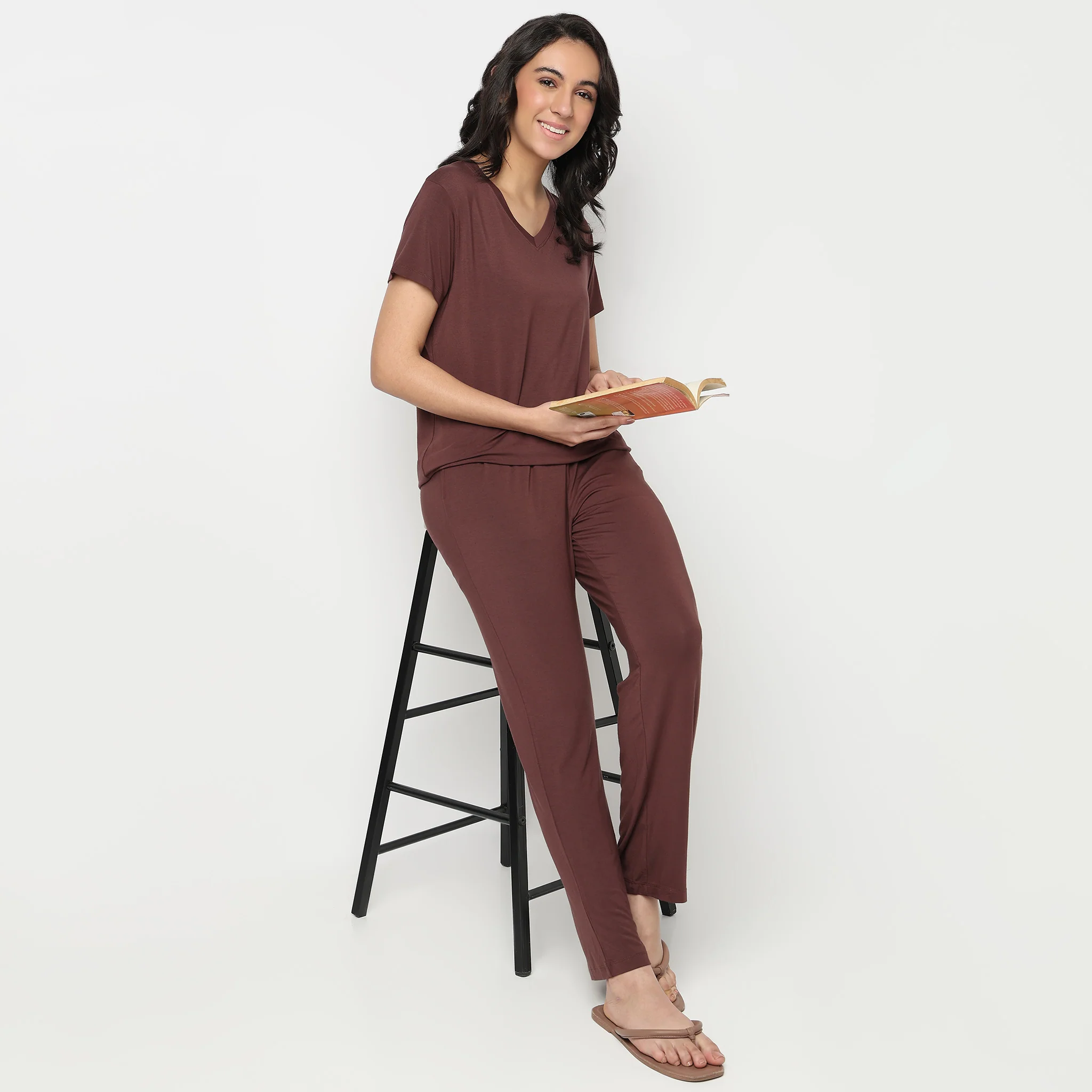Knitted Solid Lounge T-Shirt - Image 6