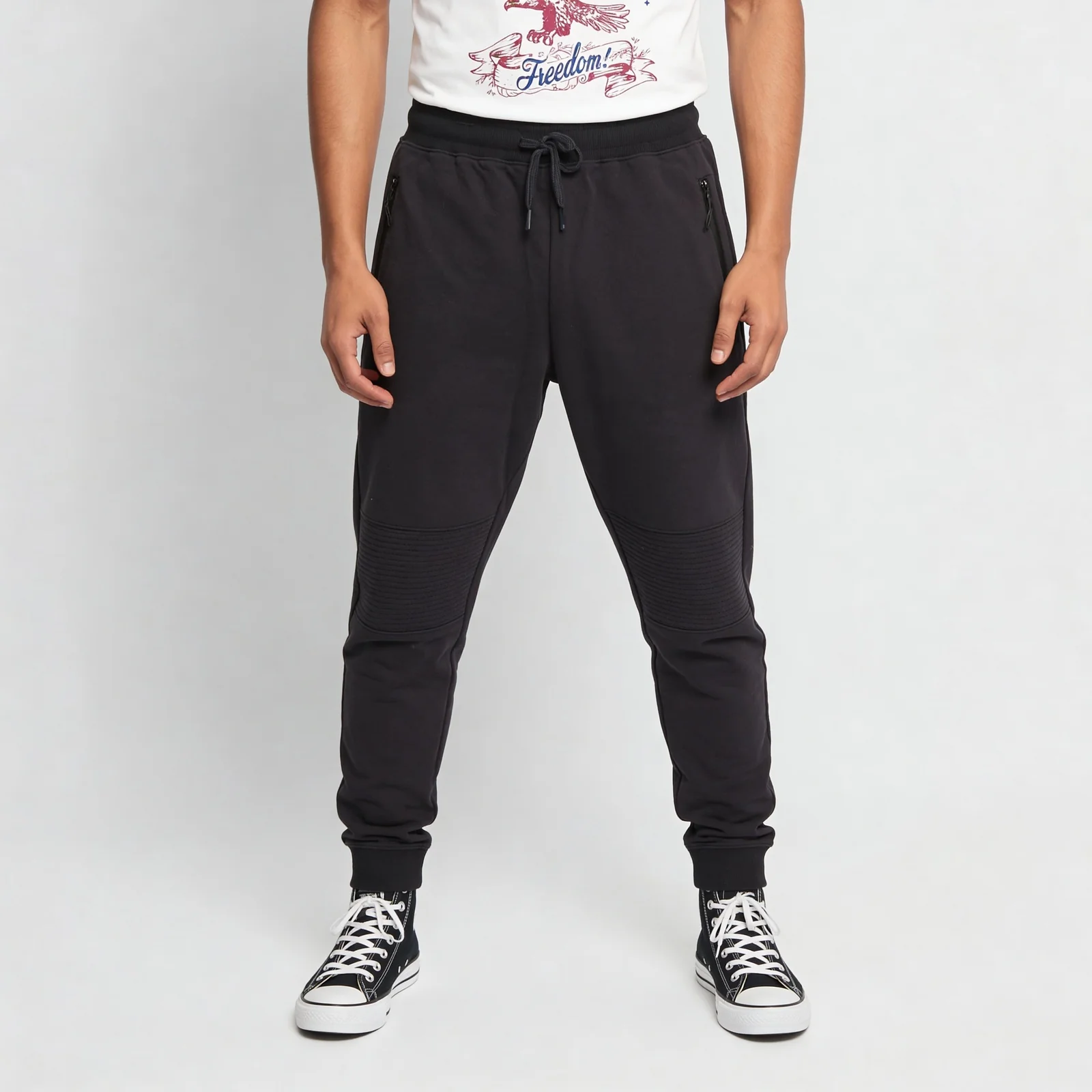 Knitted Solid Moto Jogger - Image 2