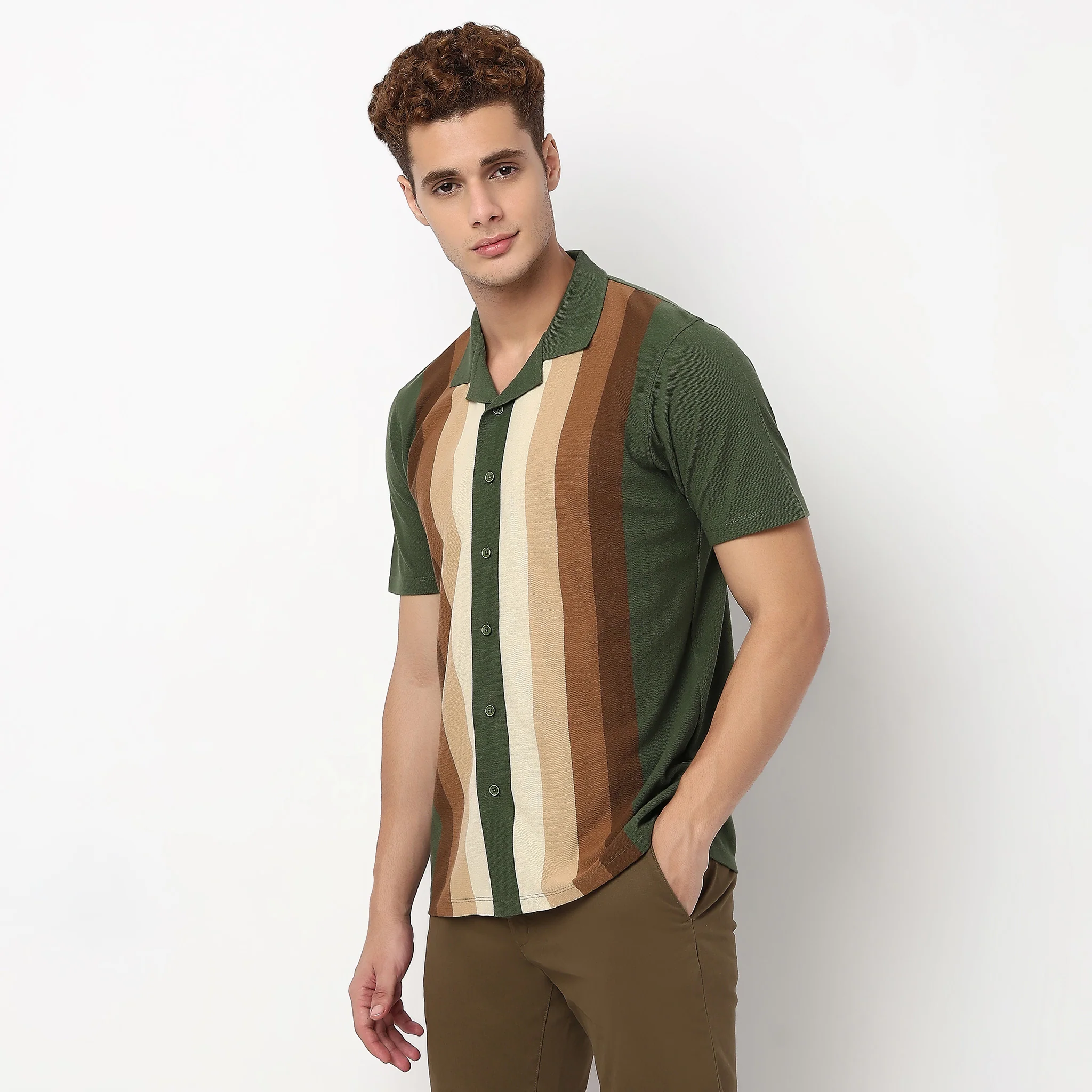 Striped University Cuban Shirt - Image 5