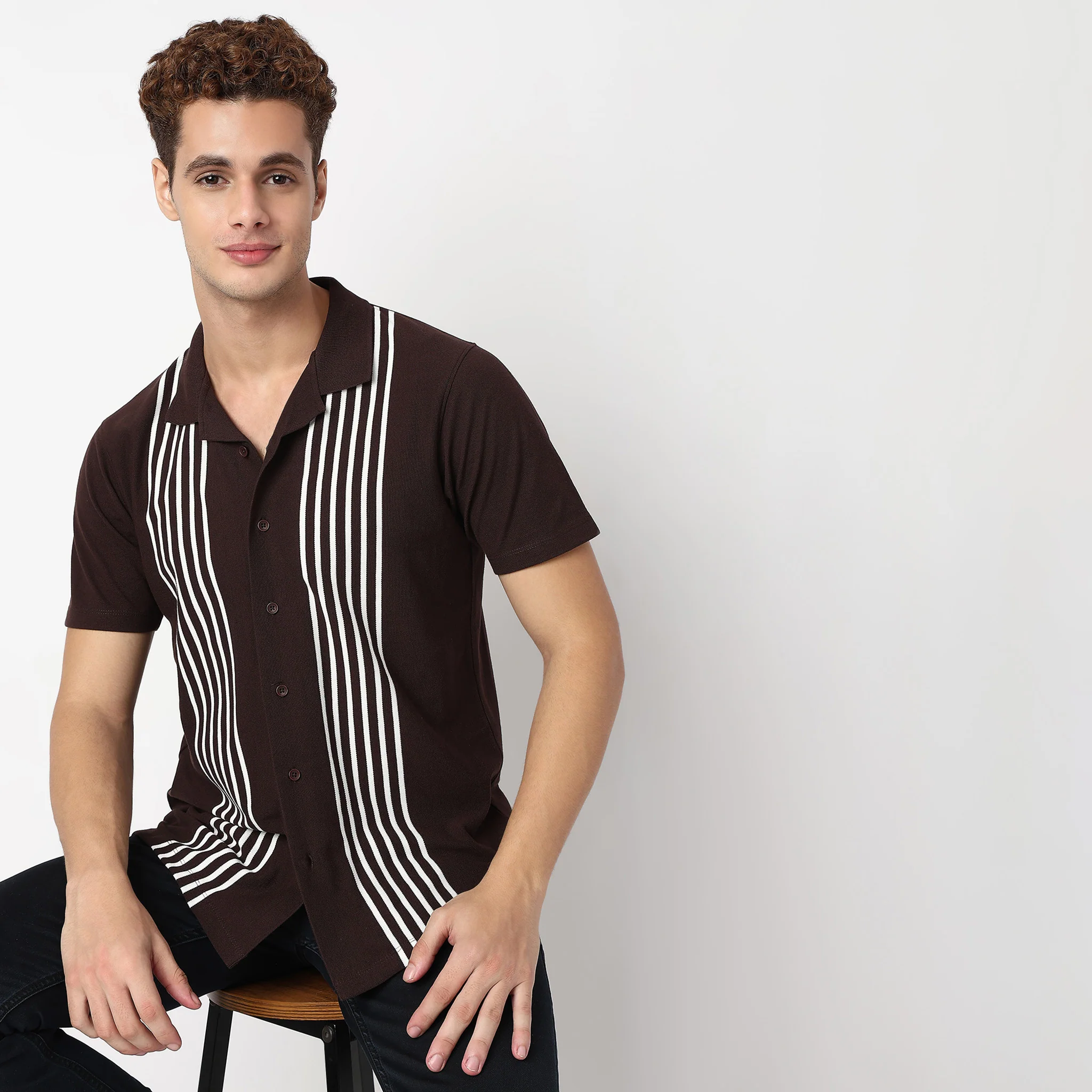 Striped University Cuban Shirt