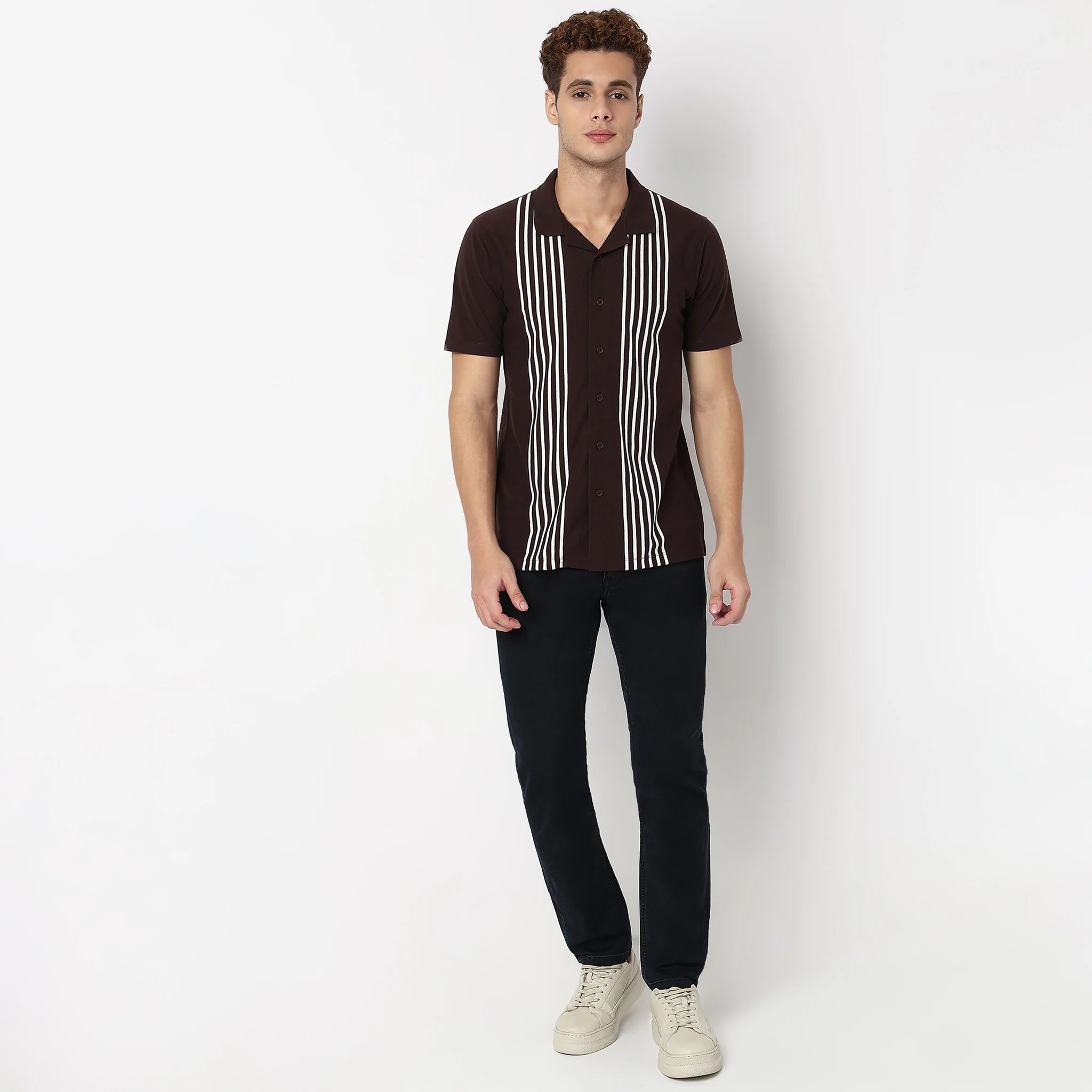 Striped University Cuban Shirt - Image 2