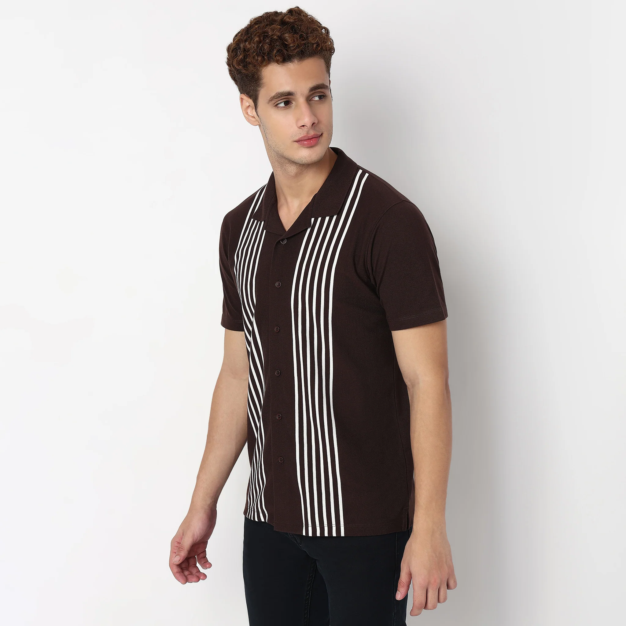 Striped University Cuban Shirt - Image 5