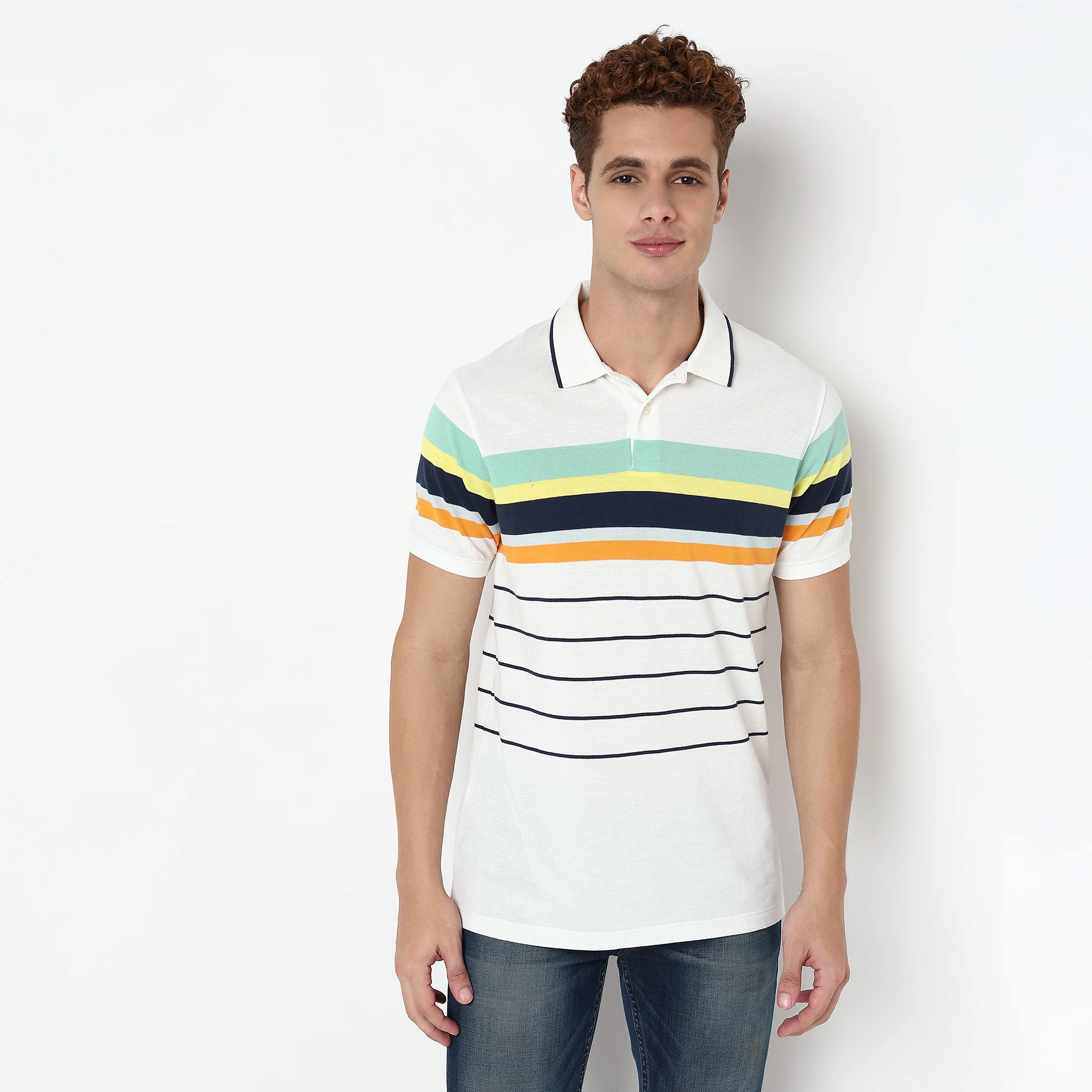 Striped Madison Polo T-Shirt - Image 2