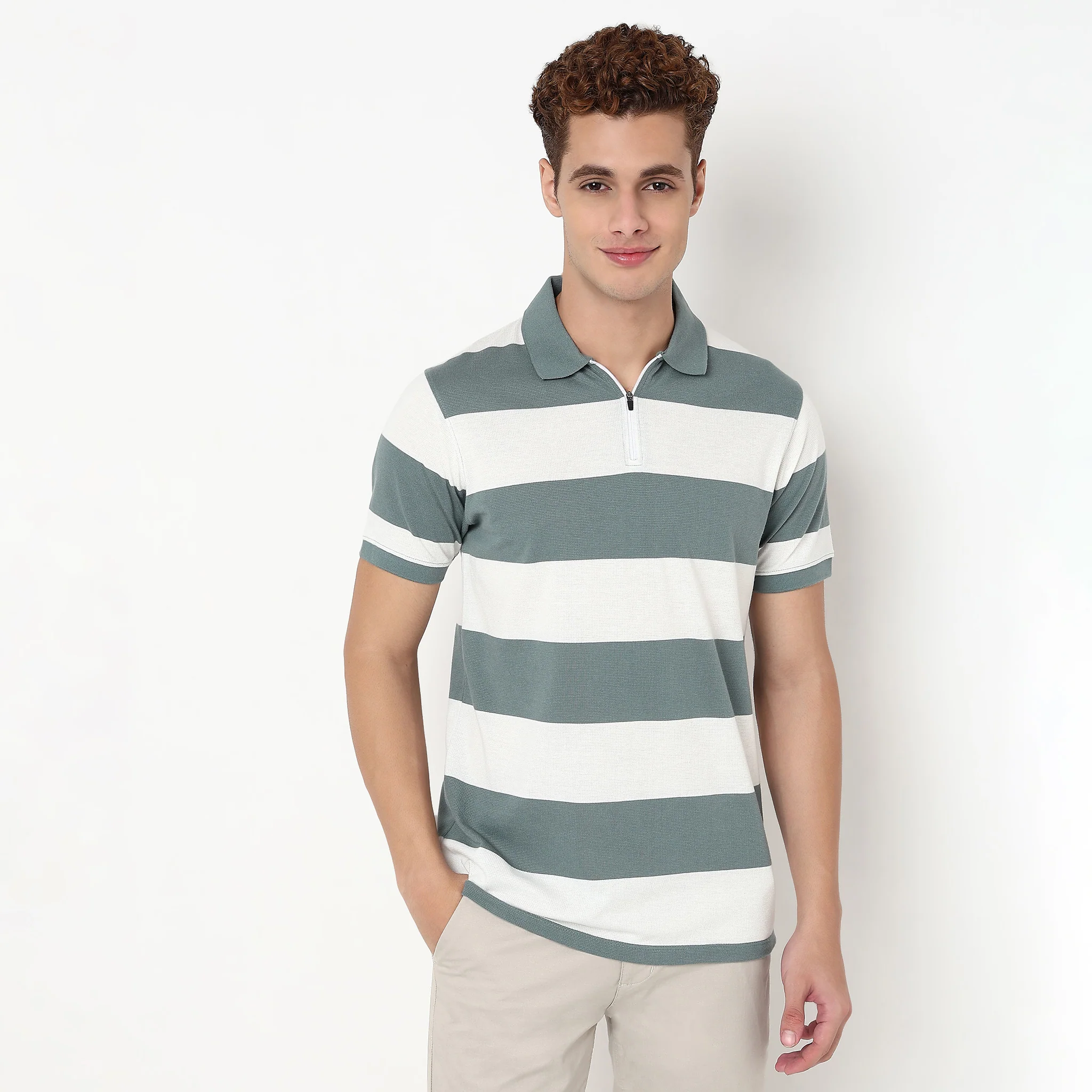 Striped Madison Polo T-Shirt - Image 2