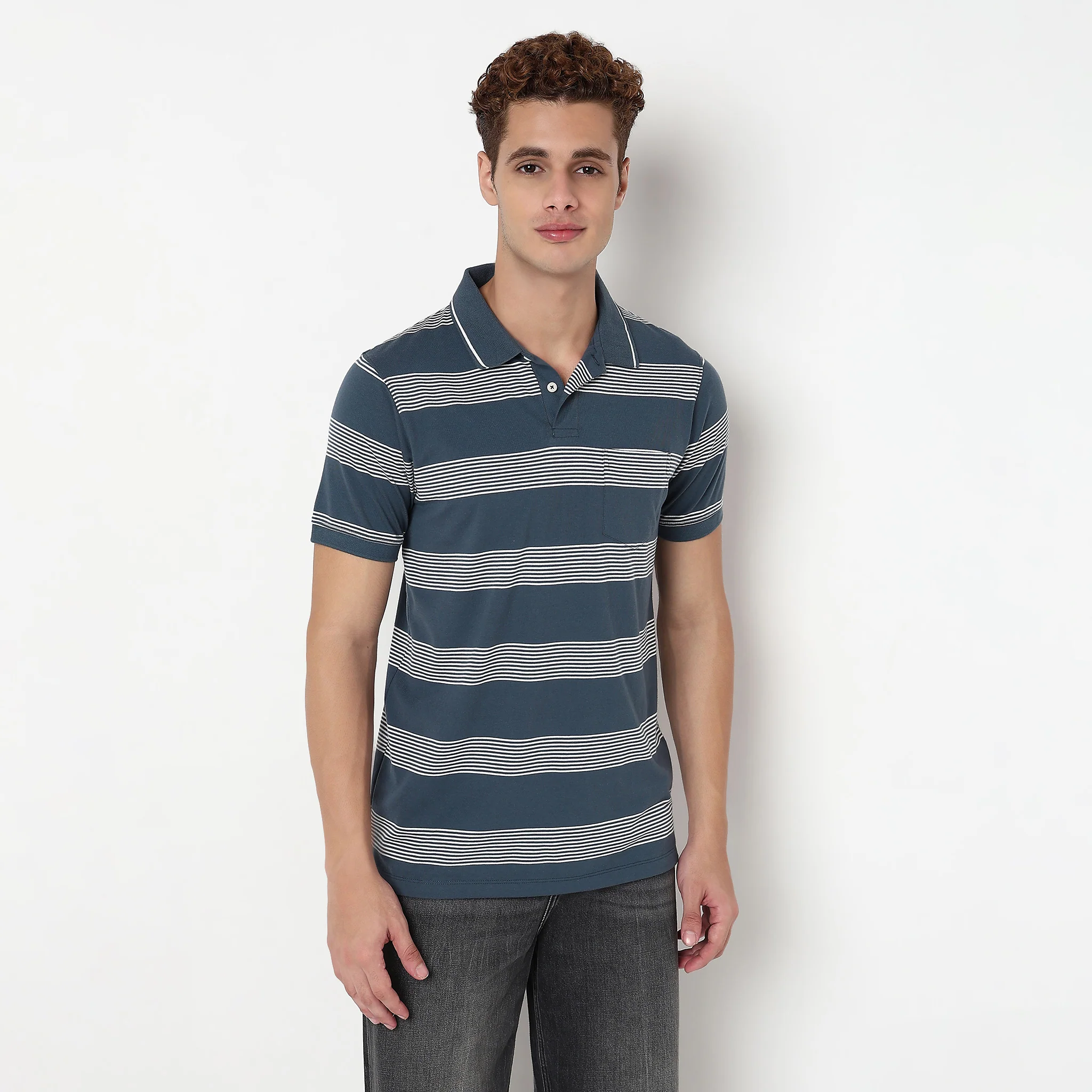 Striped Madison Polo T-Shirt - Image 2