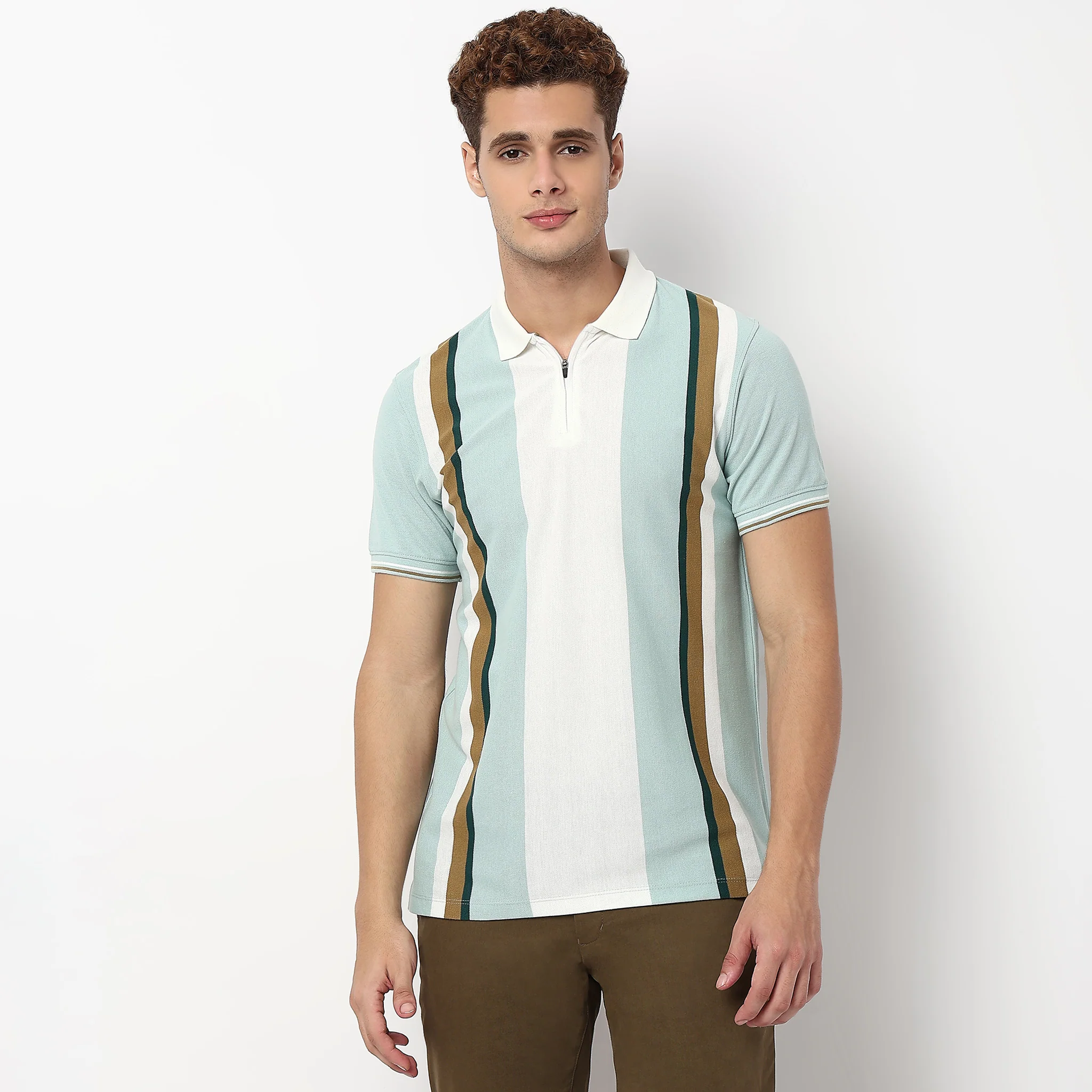 Striped University Polo T-Shirt - Image 2