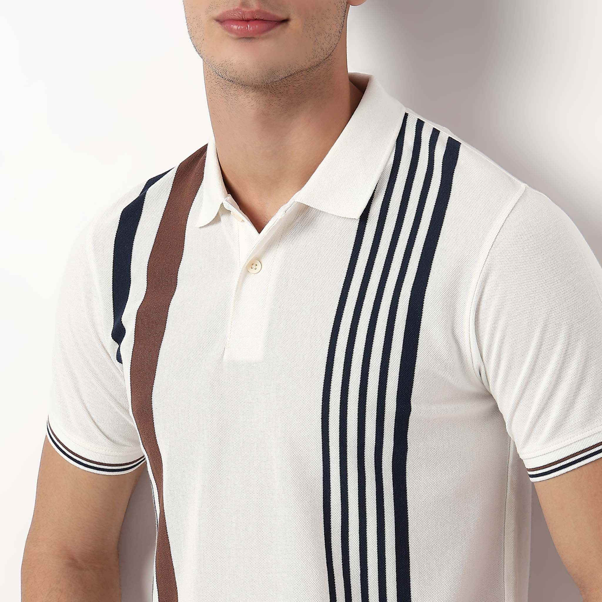 Striped University Polo T-Shirt - Image 4