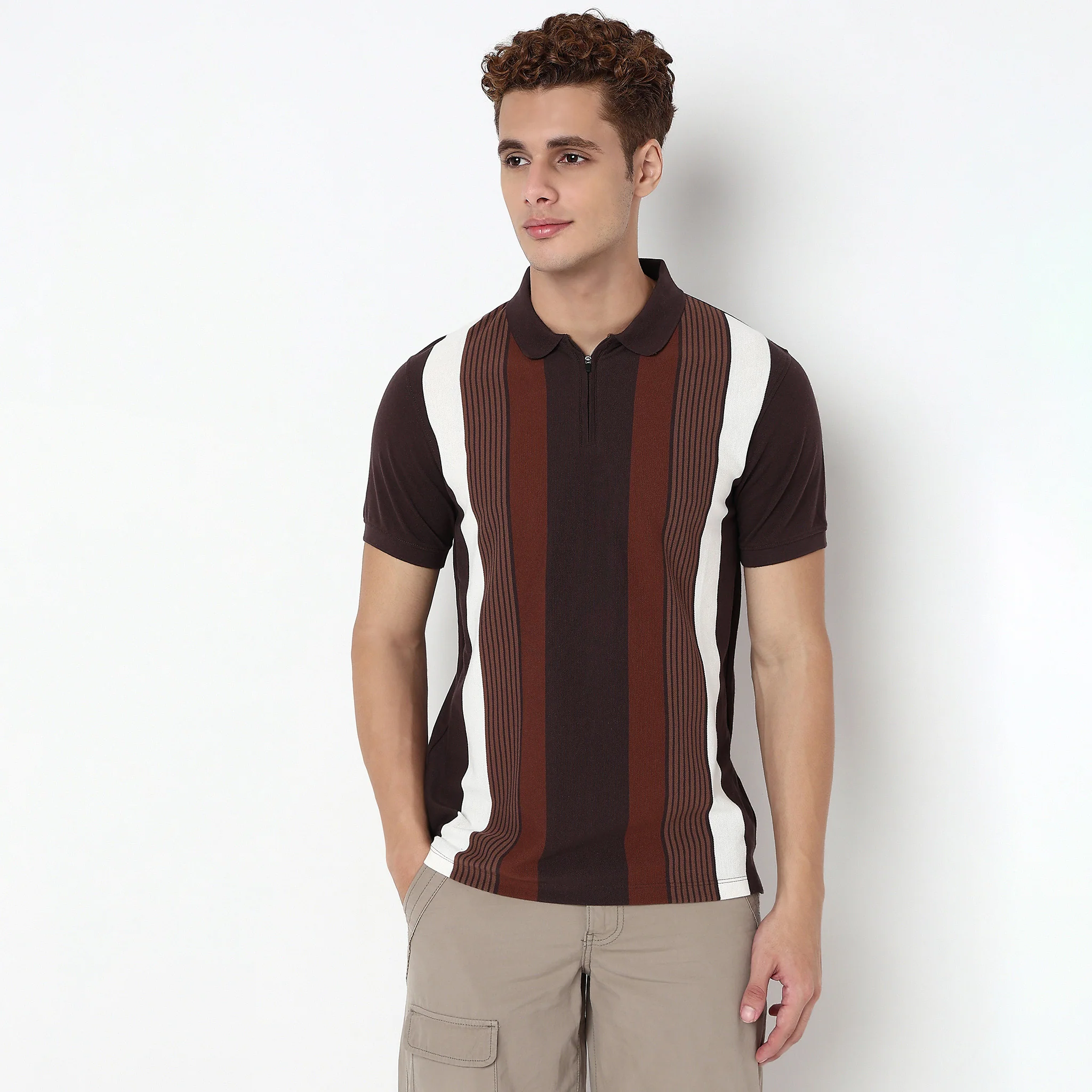 Striped University Polo T-Shirt - Image 2
