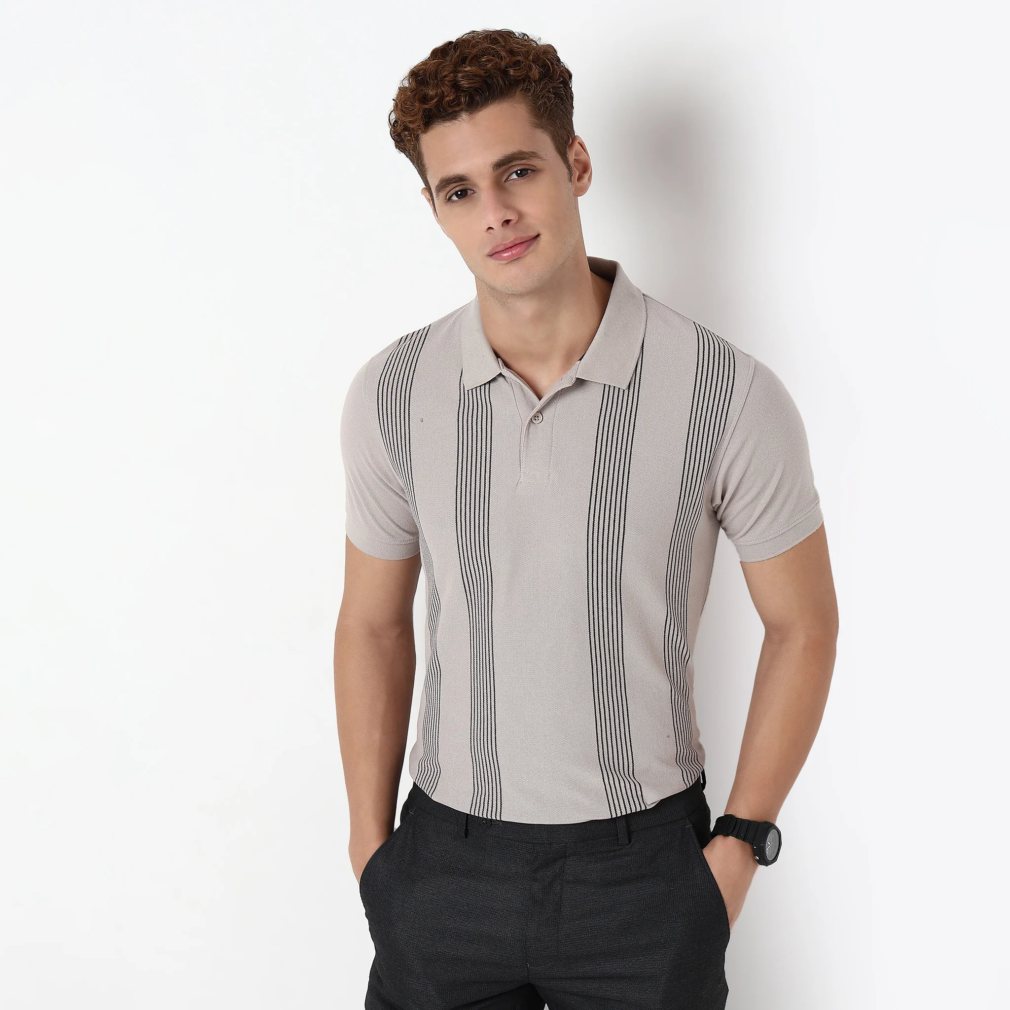 Striped University Polo T-Shirt - Image 2
