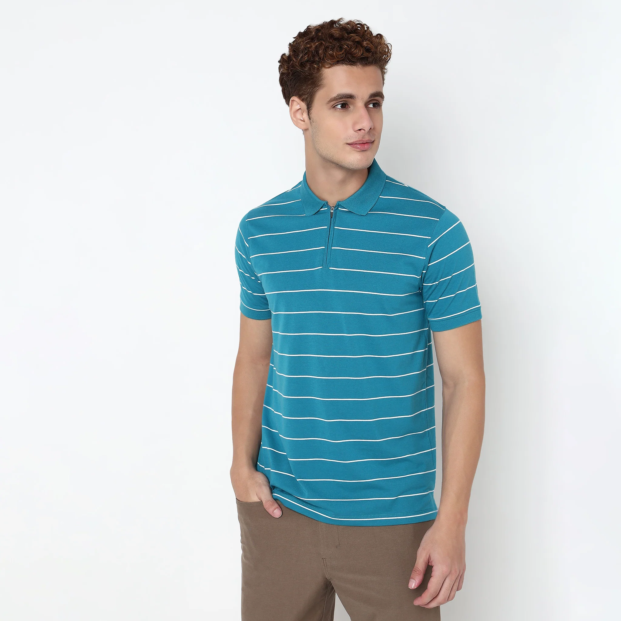 Striped Weekend Polo T-Shirt - Image 2